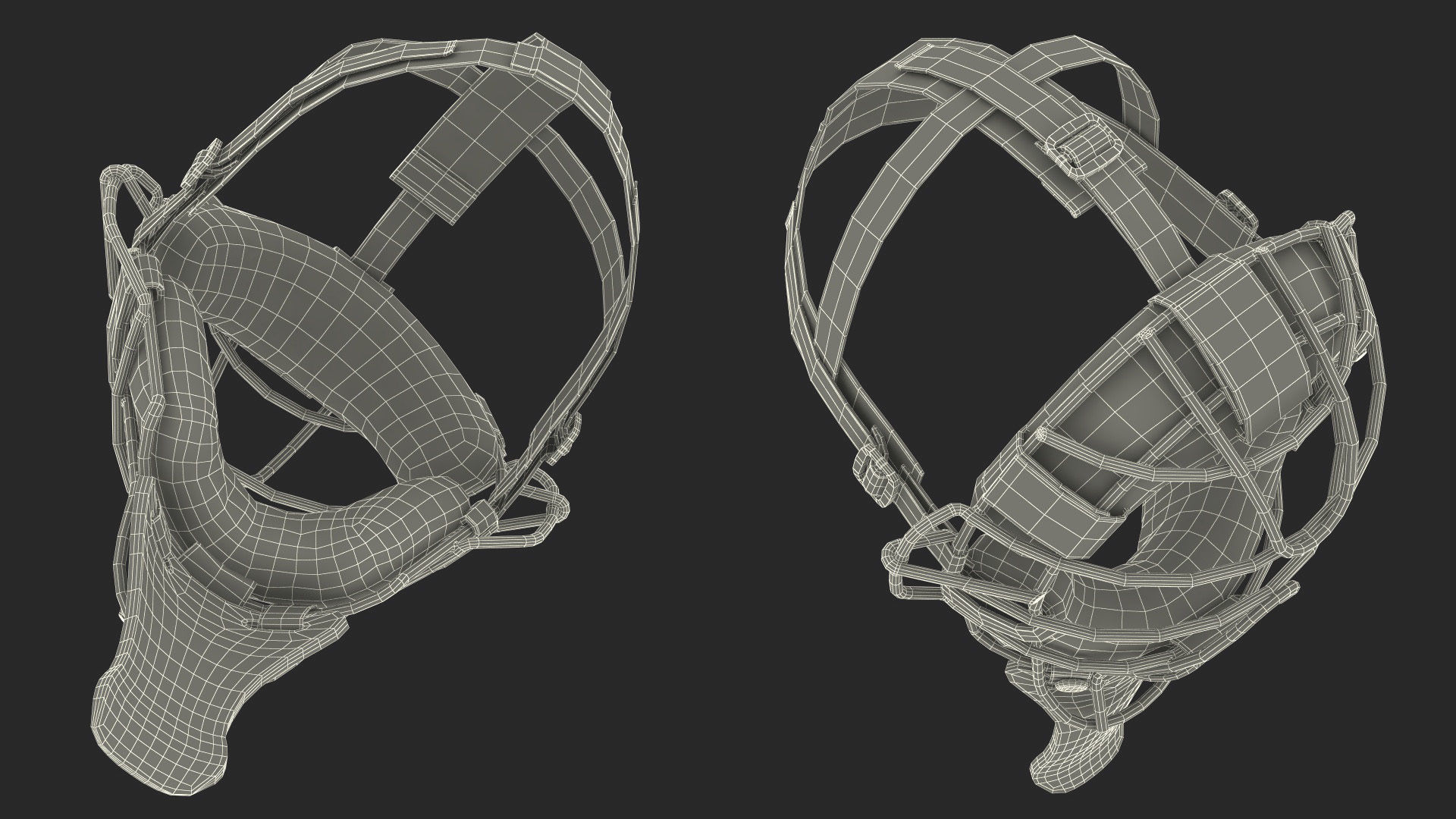 Umpire Baseball Catcher Mask Black 3D model_21