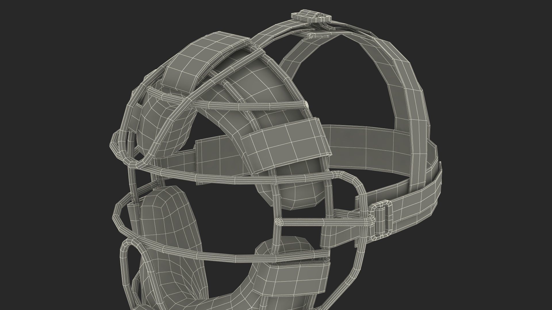 Umpire Baseball Catcher Mask Black 3D model_23