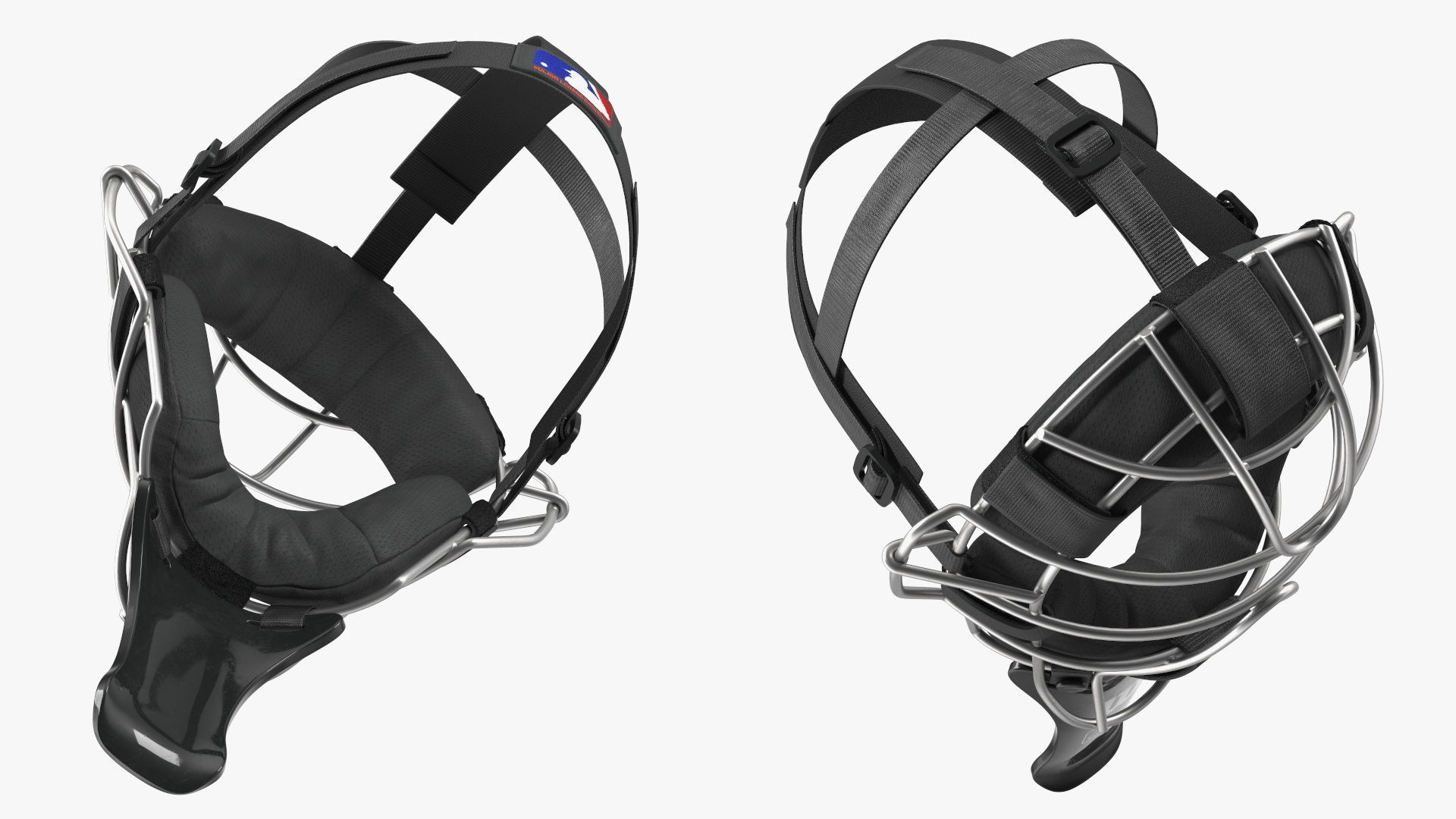 Umpire Baseball Catcher Mask Black 3D model_12