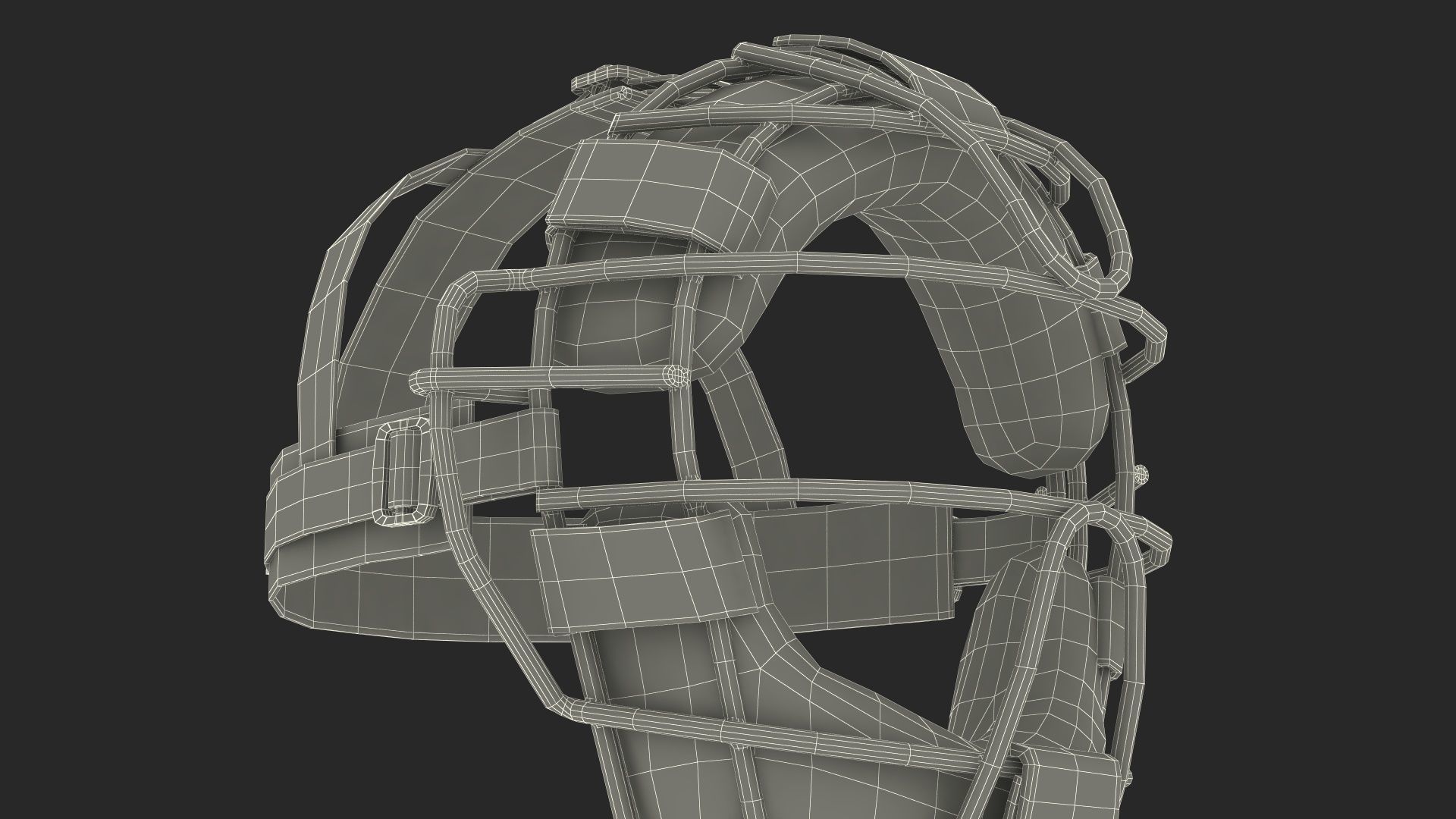 Umpire Baseball Catcher Mask Black 3D model_22