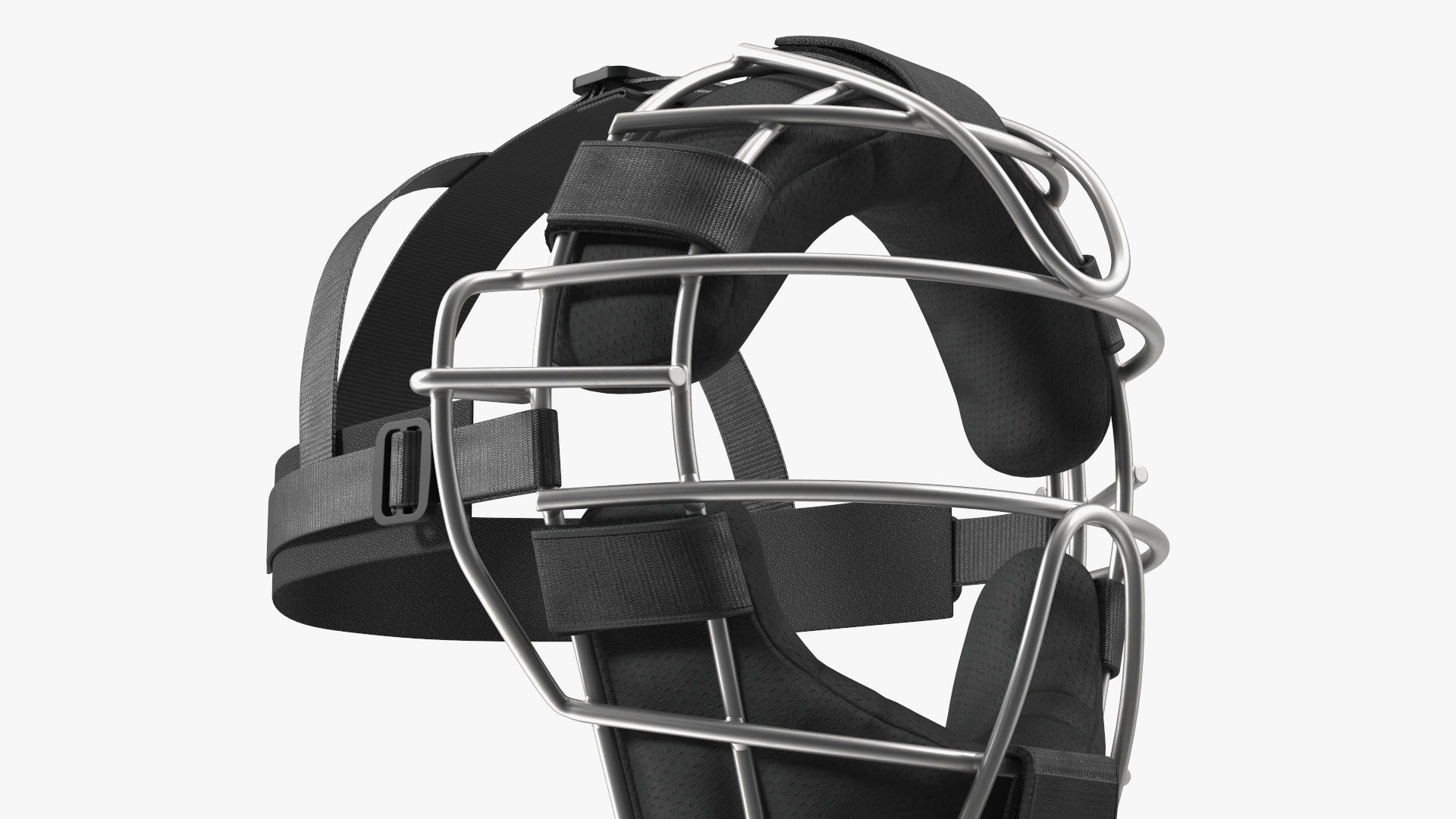 Umpire Baseball Catcher Mask Black 3D model_13