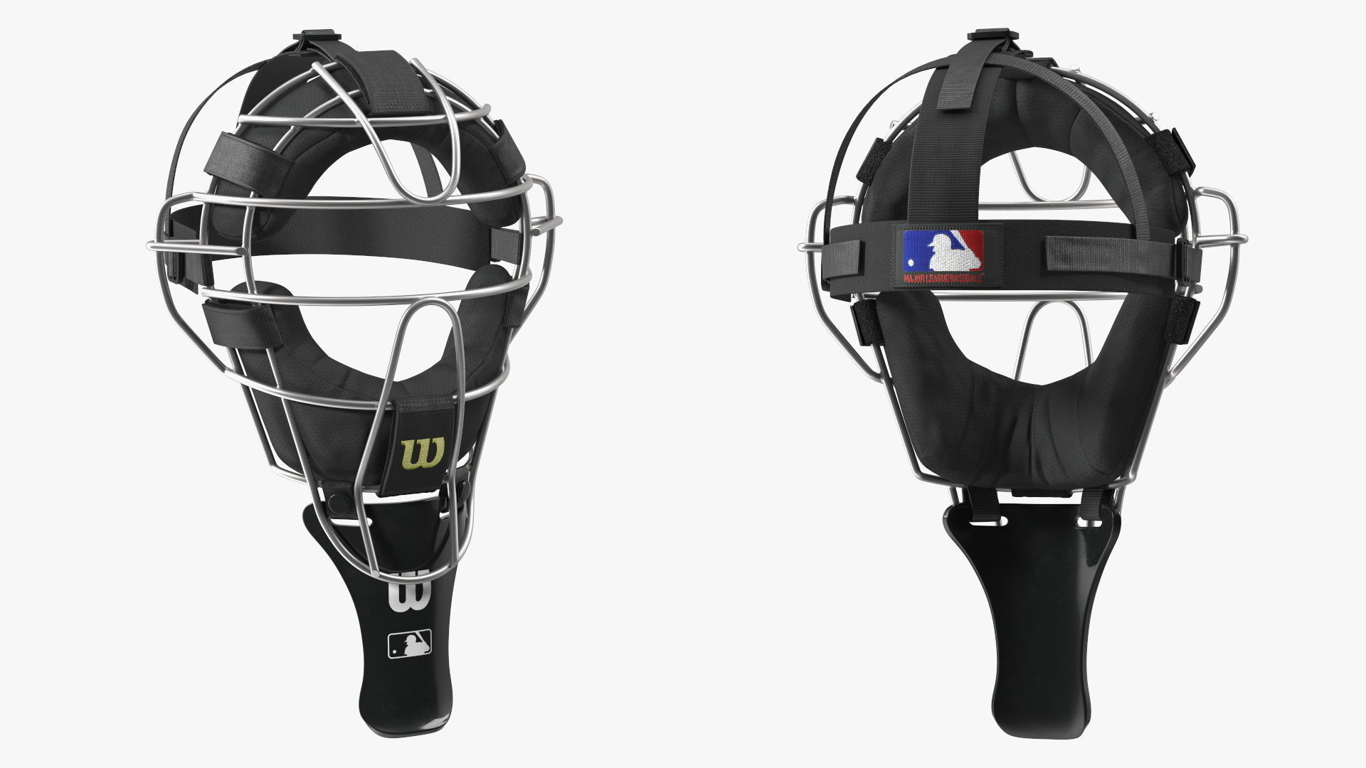 Umpire Baseball Catcher Mask Black 3D model_11