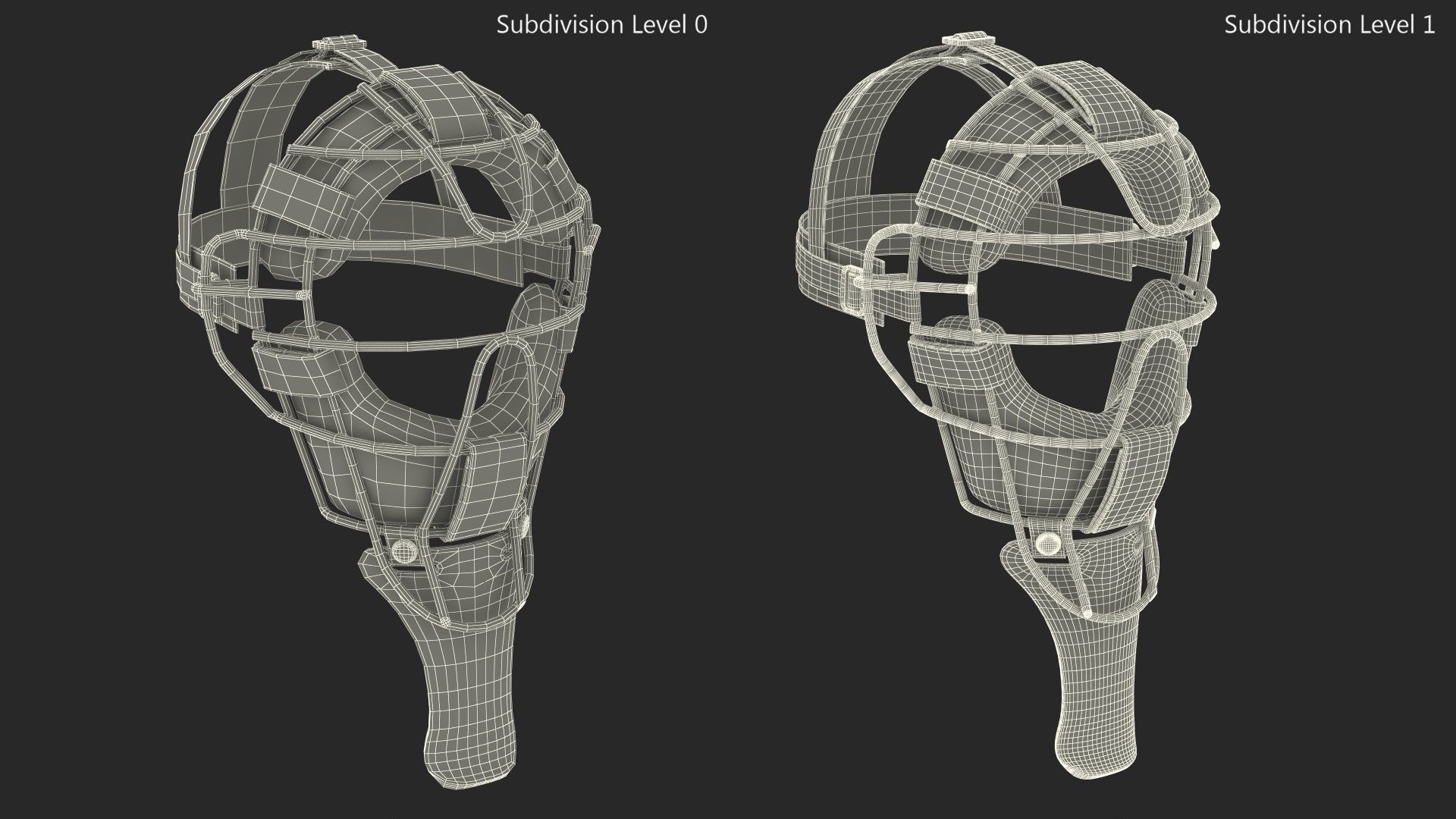 Umpire Baseball Catcher Mask Black 3D model_16