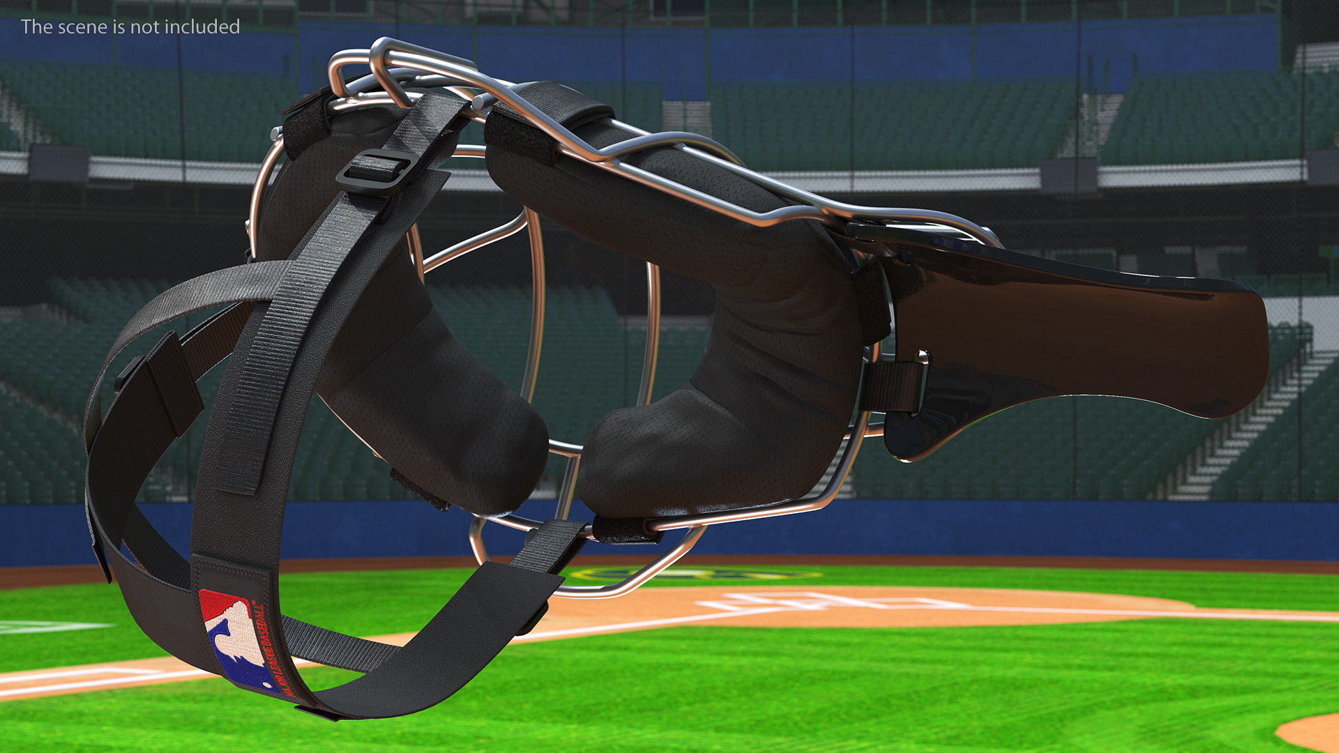 Umpire Baseball Catcher Mask Black 3D model_6