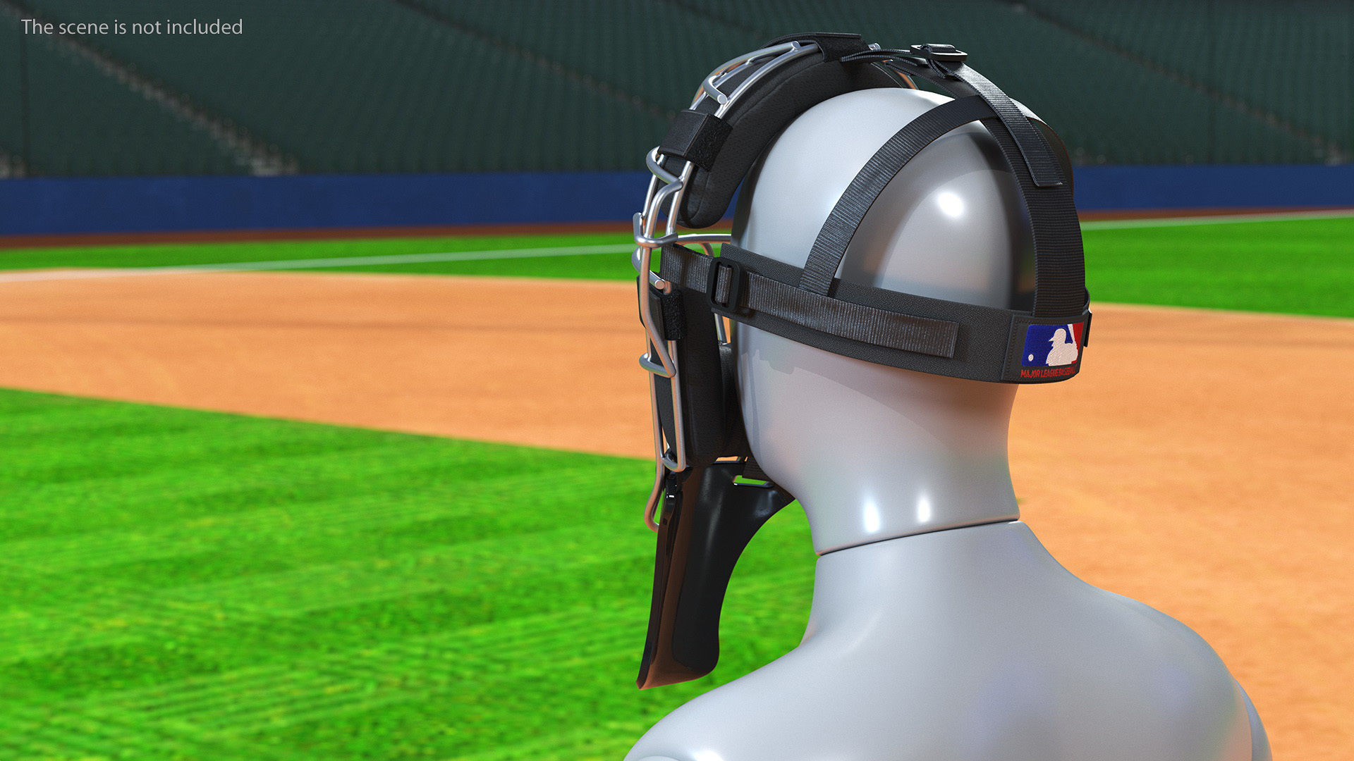 Umpire Baseball Catcher Mask Black 3D model_4