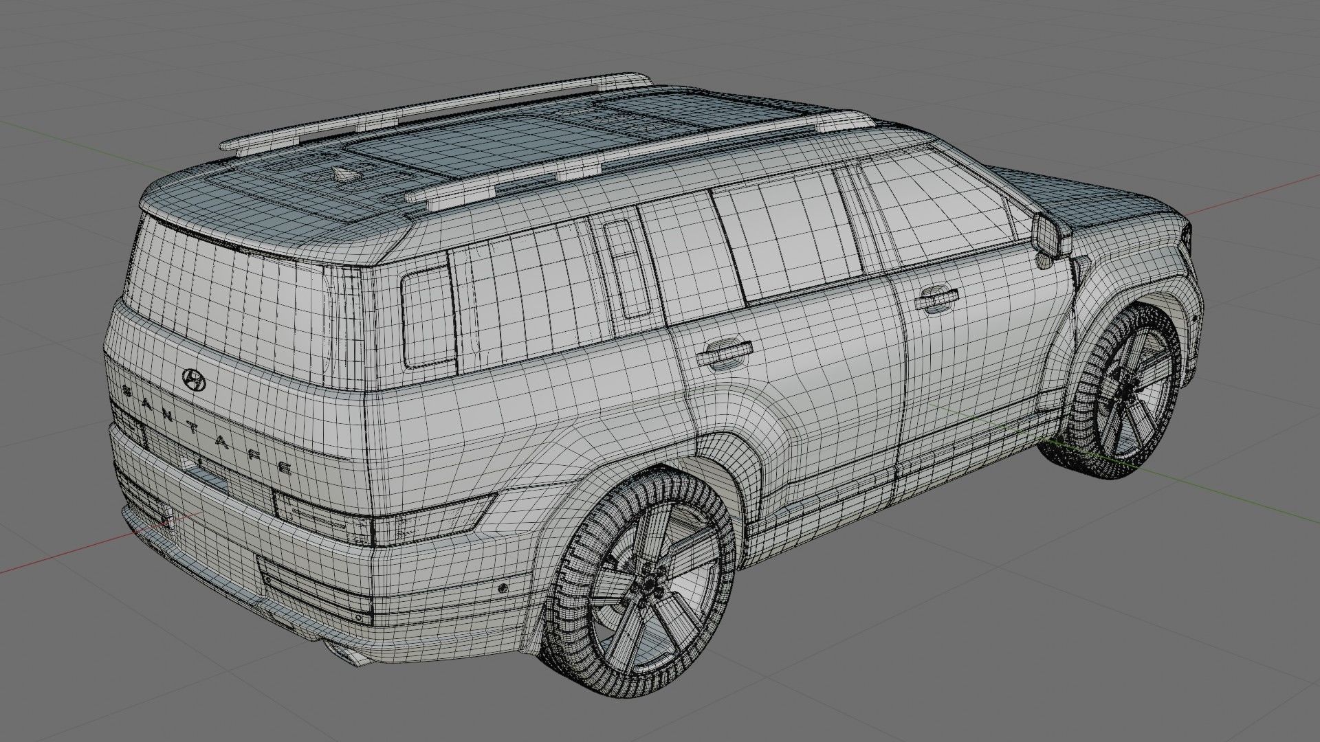 Hyundai Santa Fe 2024 with interior 3D model_24