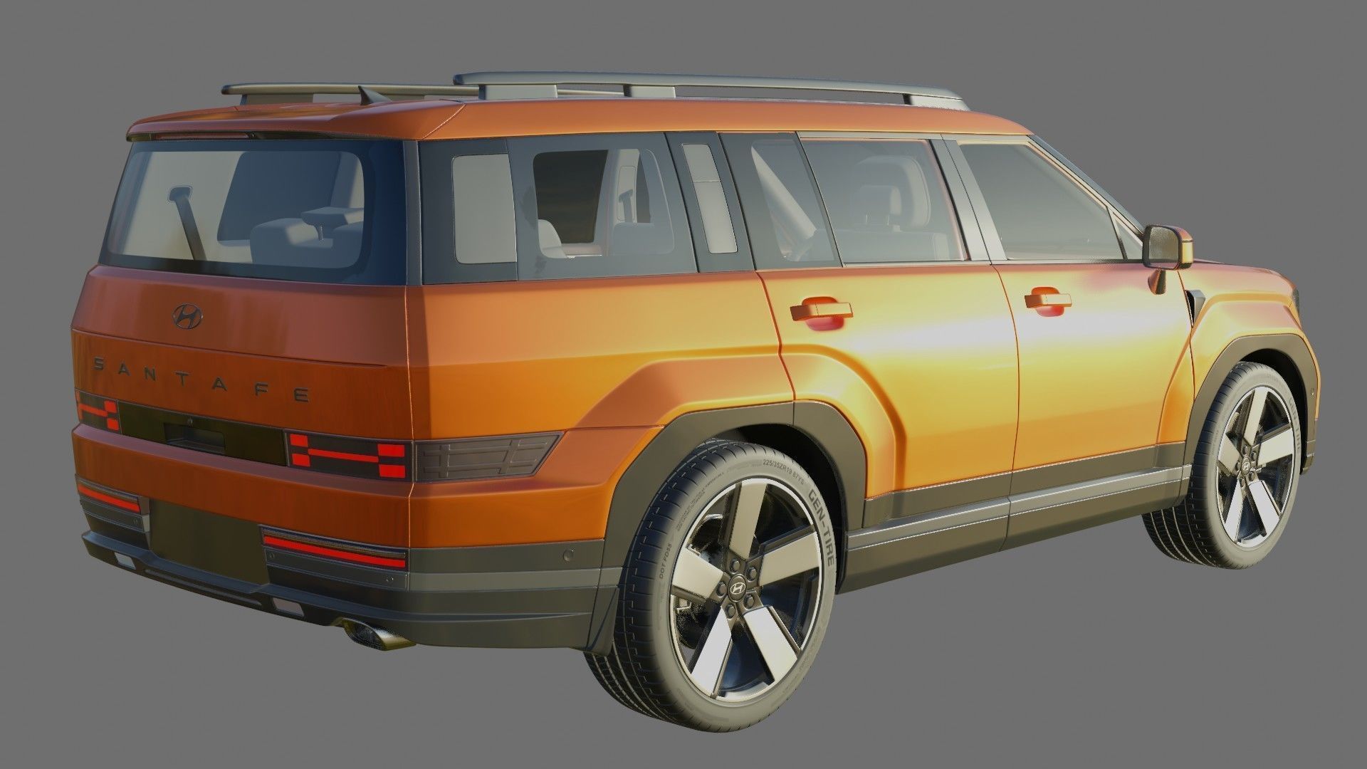 Hyundai Santa Fe 2024 with interior 3D model_19