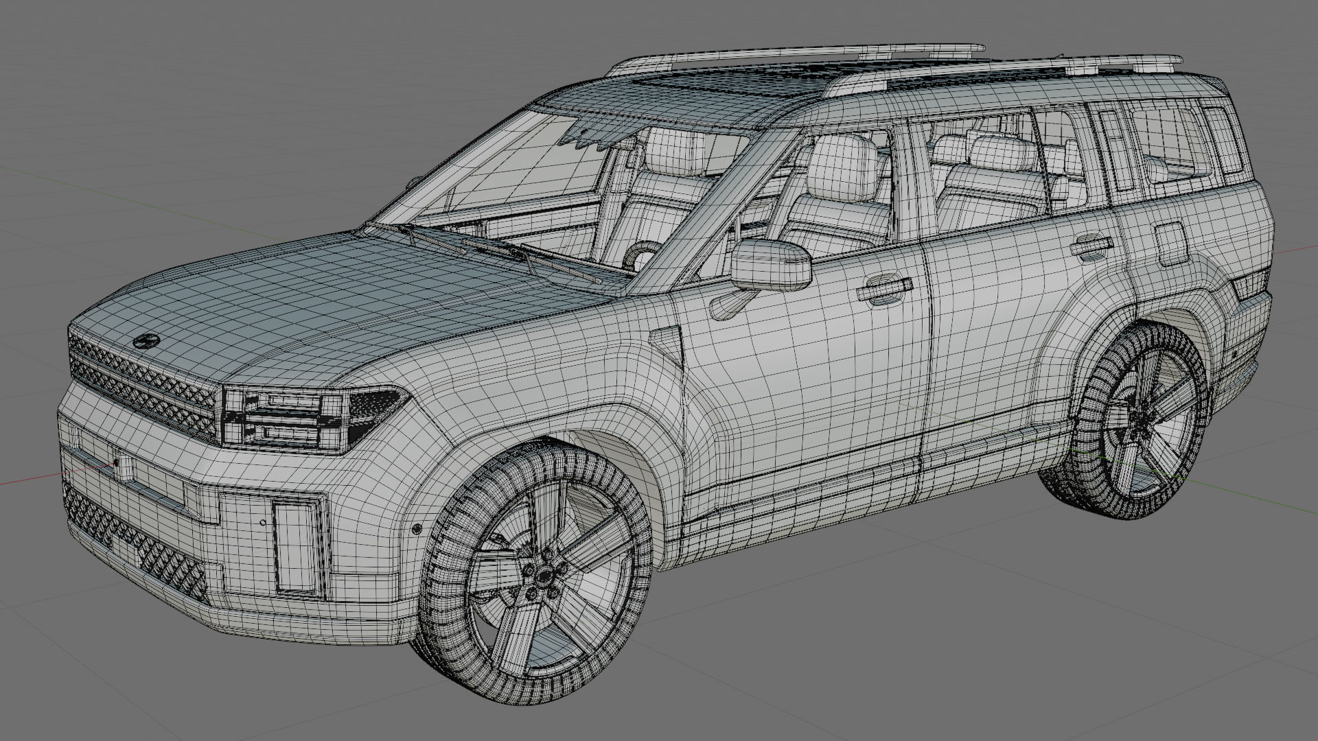 Hyundai Santa Fe 2024 with interior 3D model_23