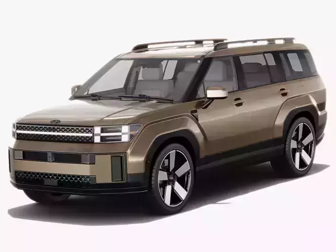Hyundai Santa Fe 2024 with interior 3D model