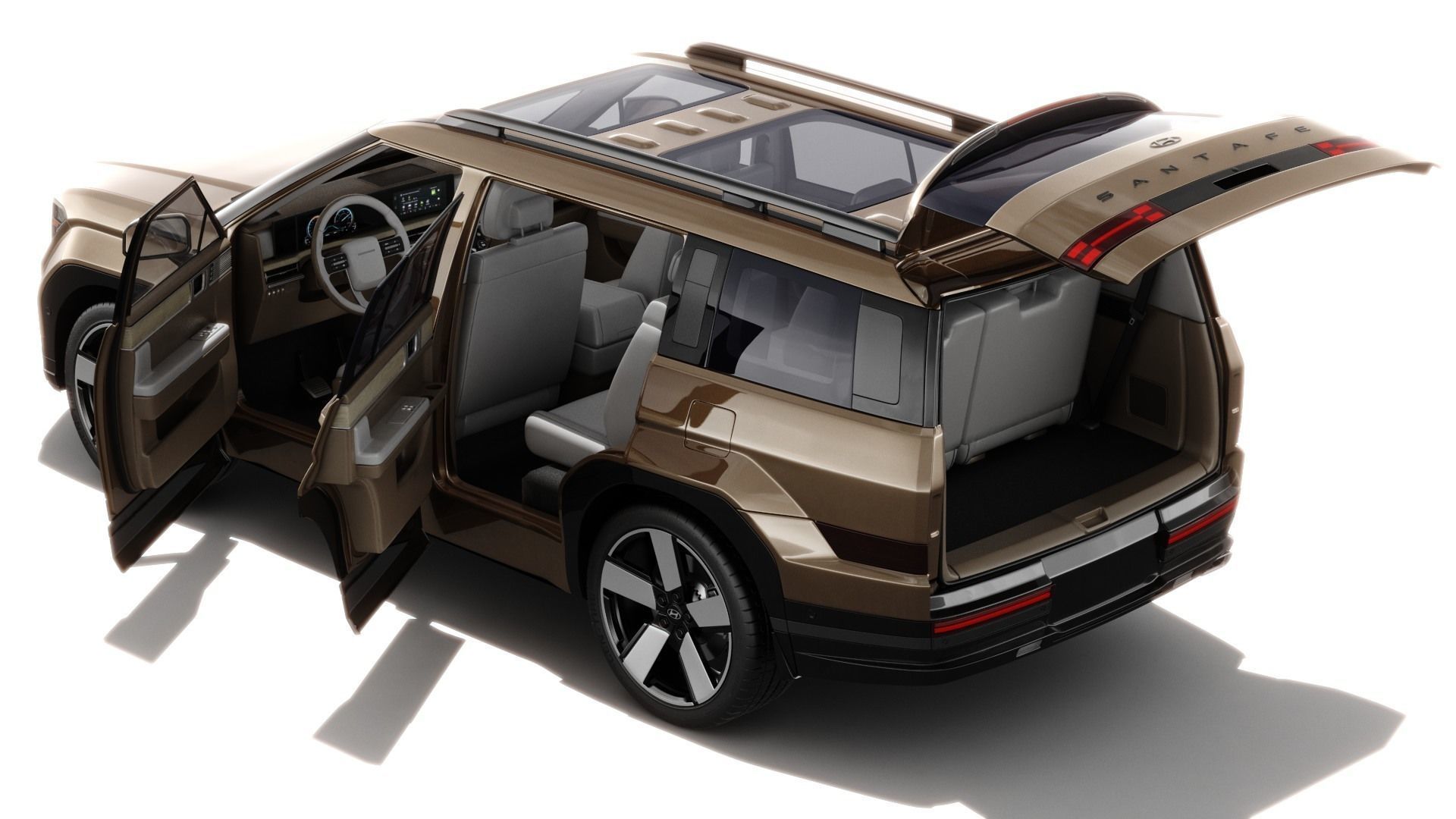 Hyundai Santa Fe 2024 with interior 3D model_2