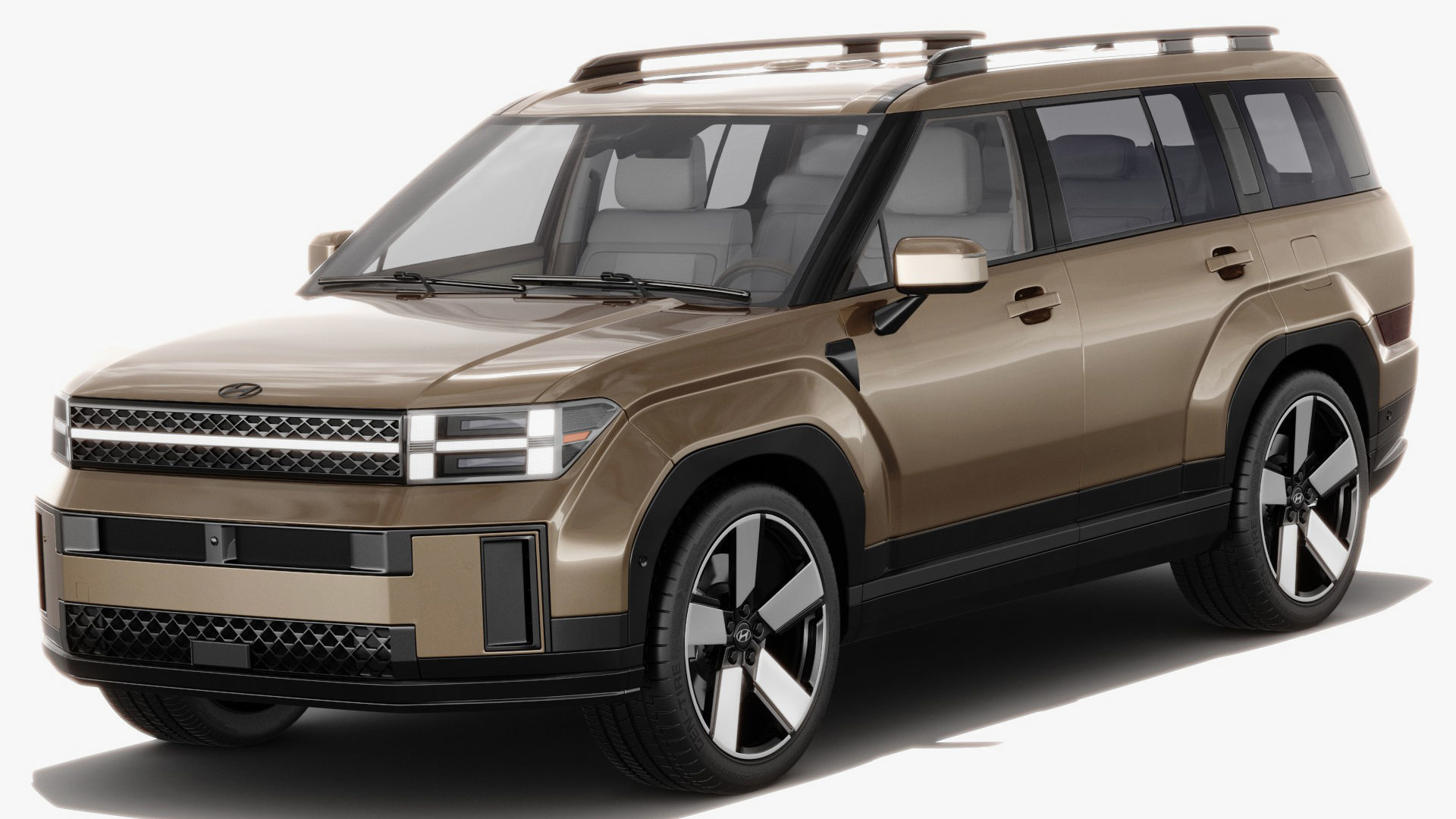 Hyundai Santa Fe 2024 with interior 3D model_1