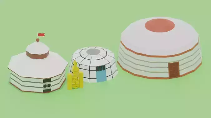 Cartoon Mongolian Yurt Colletcion