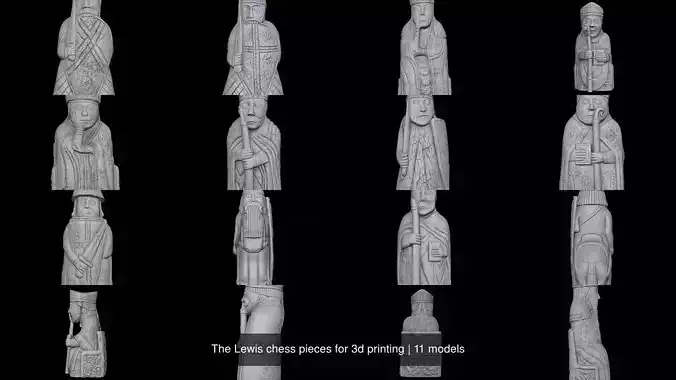 The Lewis chess pieces for 3d printing 3D Model Collection