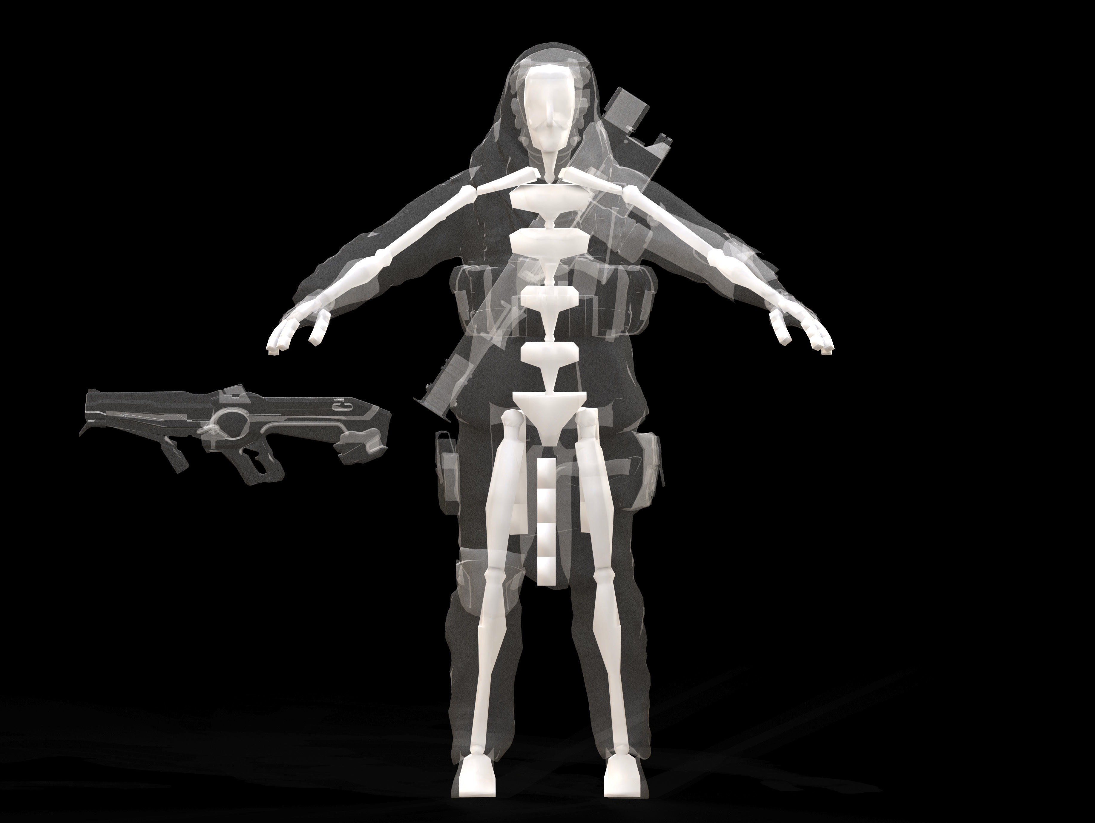 Sci Fi Terrorist Low-poly 3D model_10