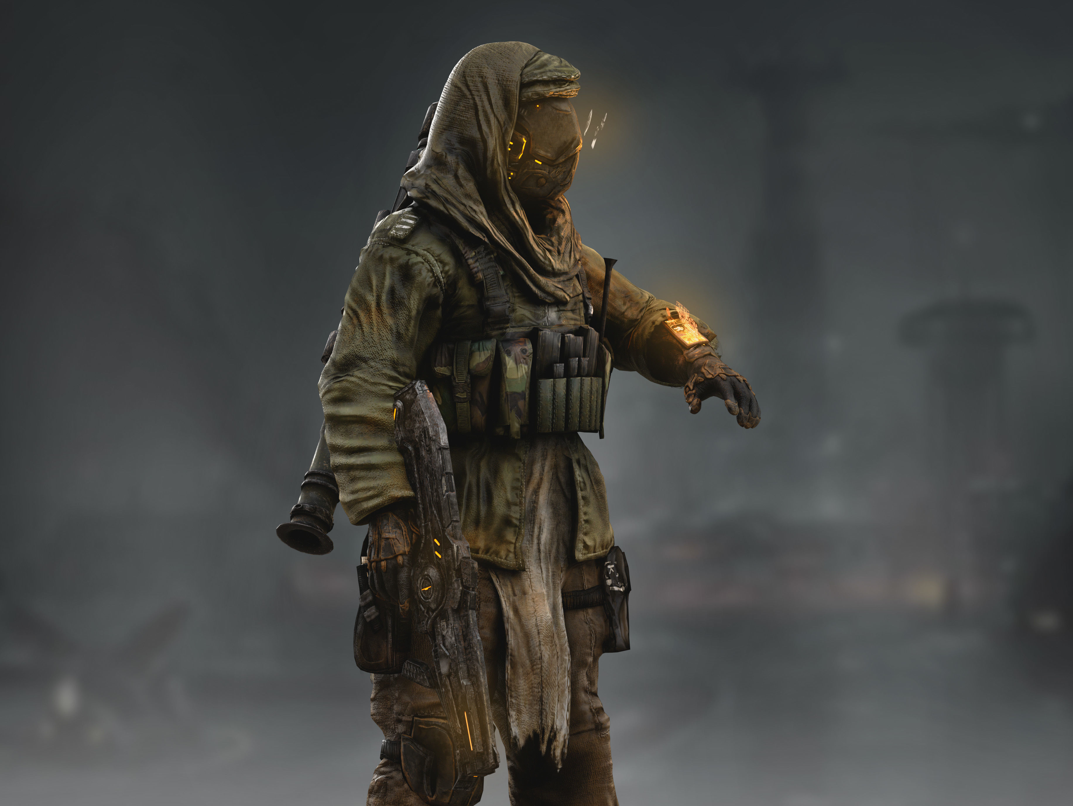 Sci Fi Terrorist Low-poly 3D model_5