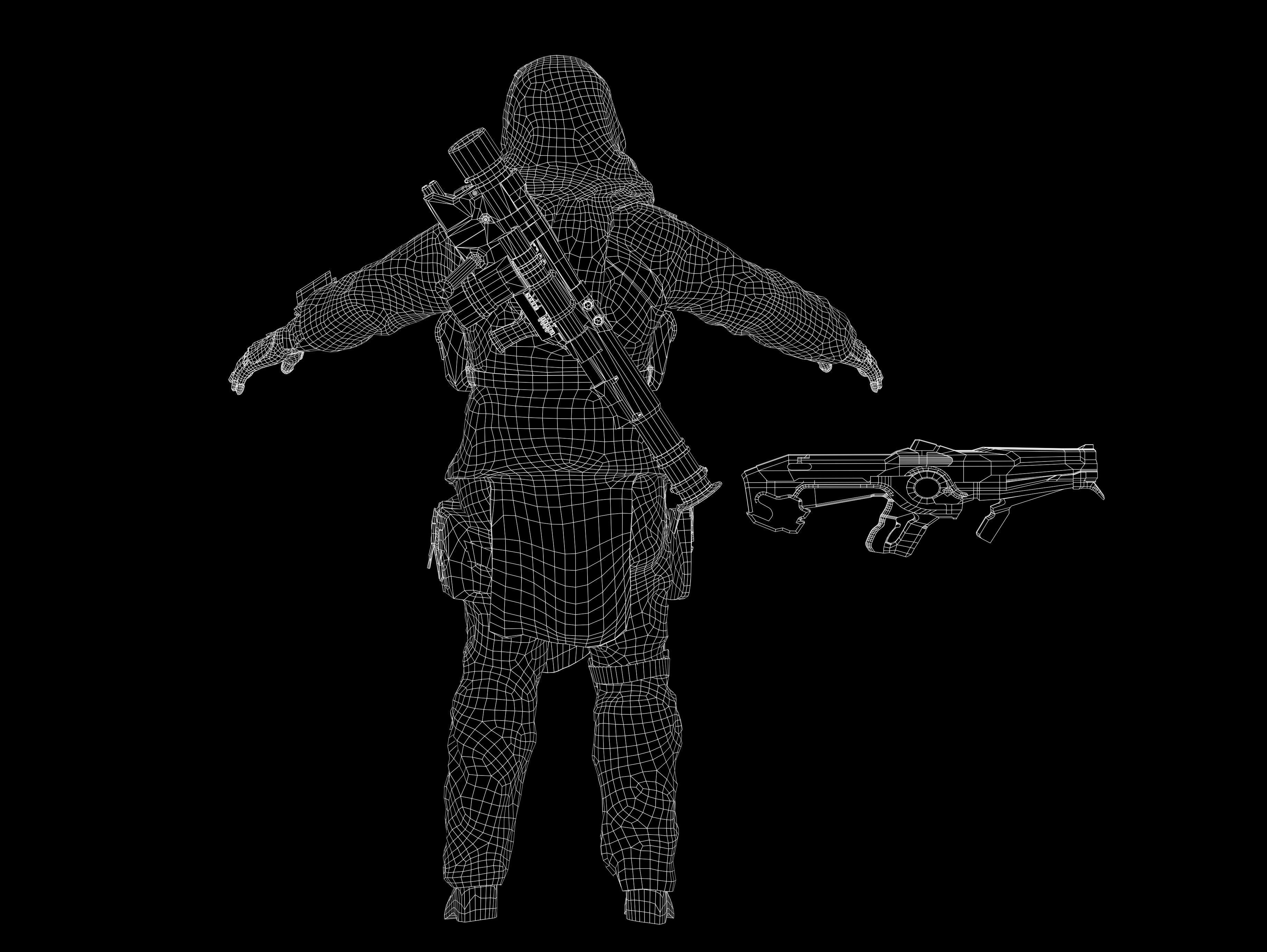 Sci Fi Terrorist Low-poly 3D model_12