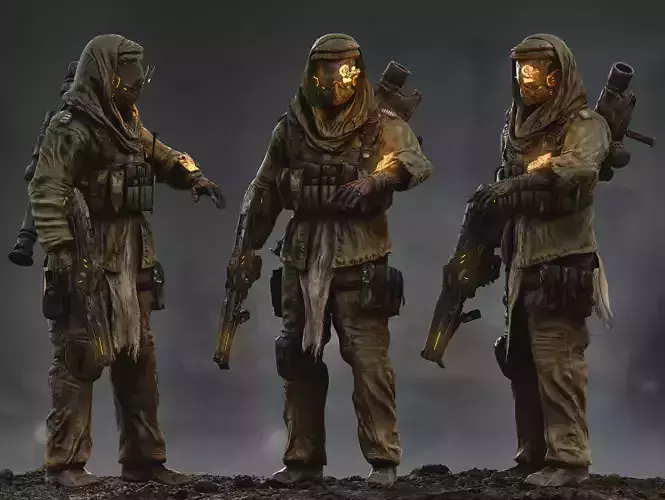 Sci Fi Terrorist Low-poly 3D model