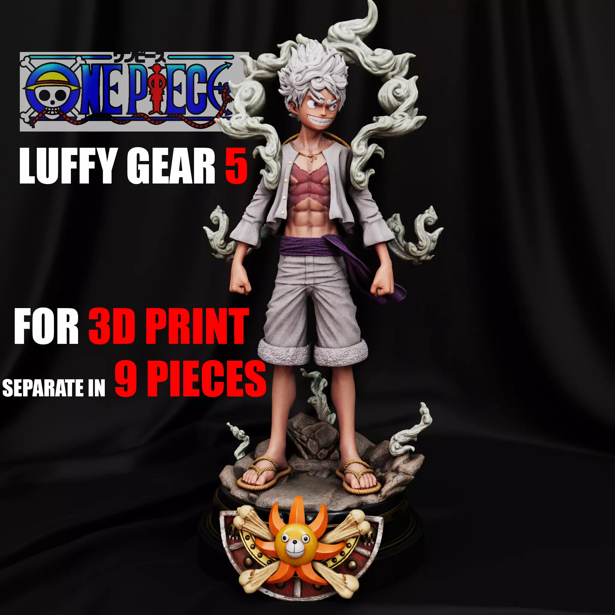 ONE PIECE LUFFY GEAR 5 STATUE HIGH QUALITY 3D print model_0