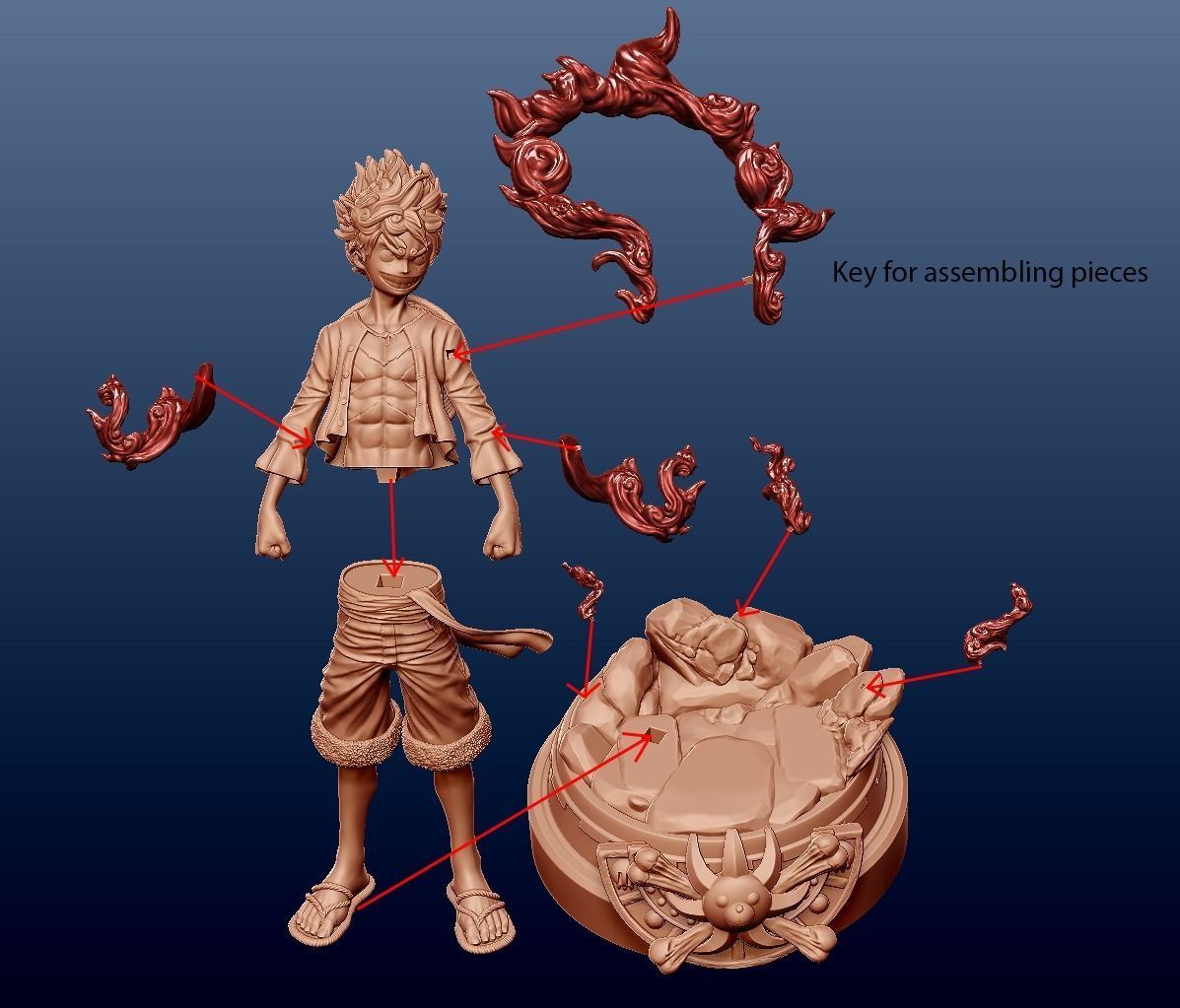 ONE PIECE LUFFY GEAR 5 STATUE HIGH QUALITY 3D print model_7