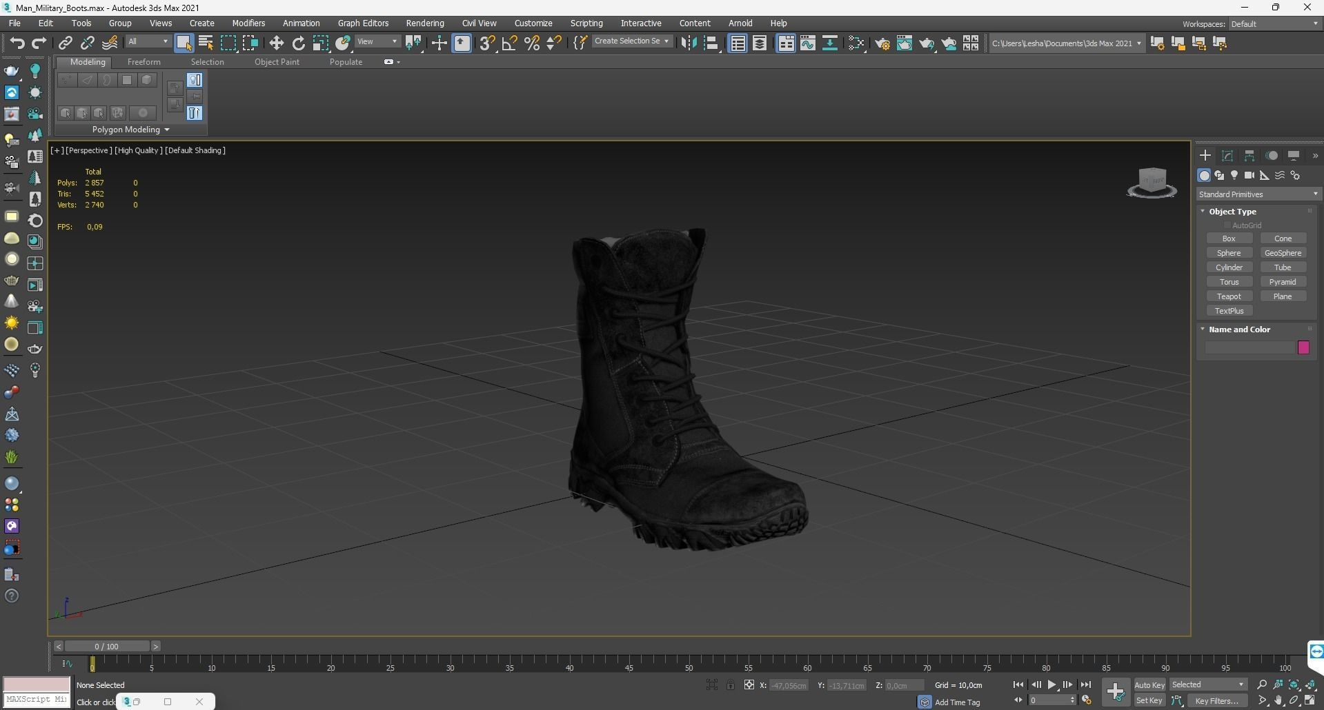 Boots Low-poly 3D model_3