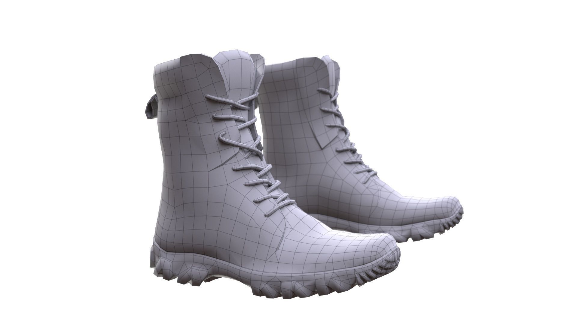 Boots Low-poly 3D model_9