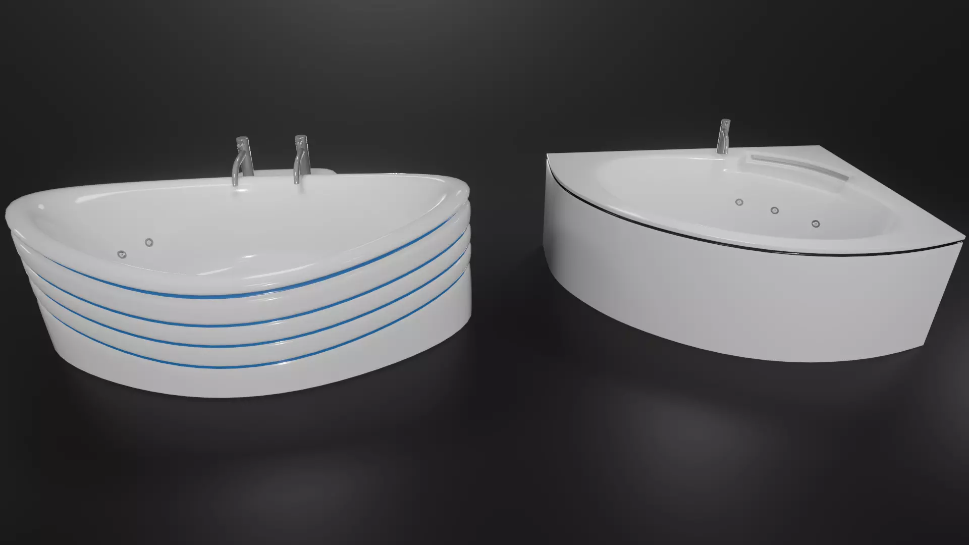 2 Luxury Jacuzzi Low-poly 3D model_0