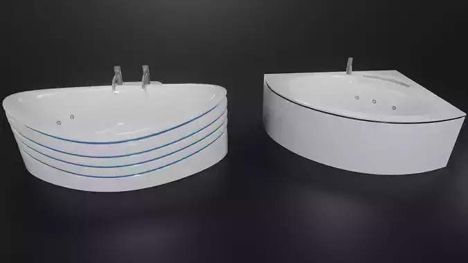 2 Luxury Jacuzzi Low-poly 3D model