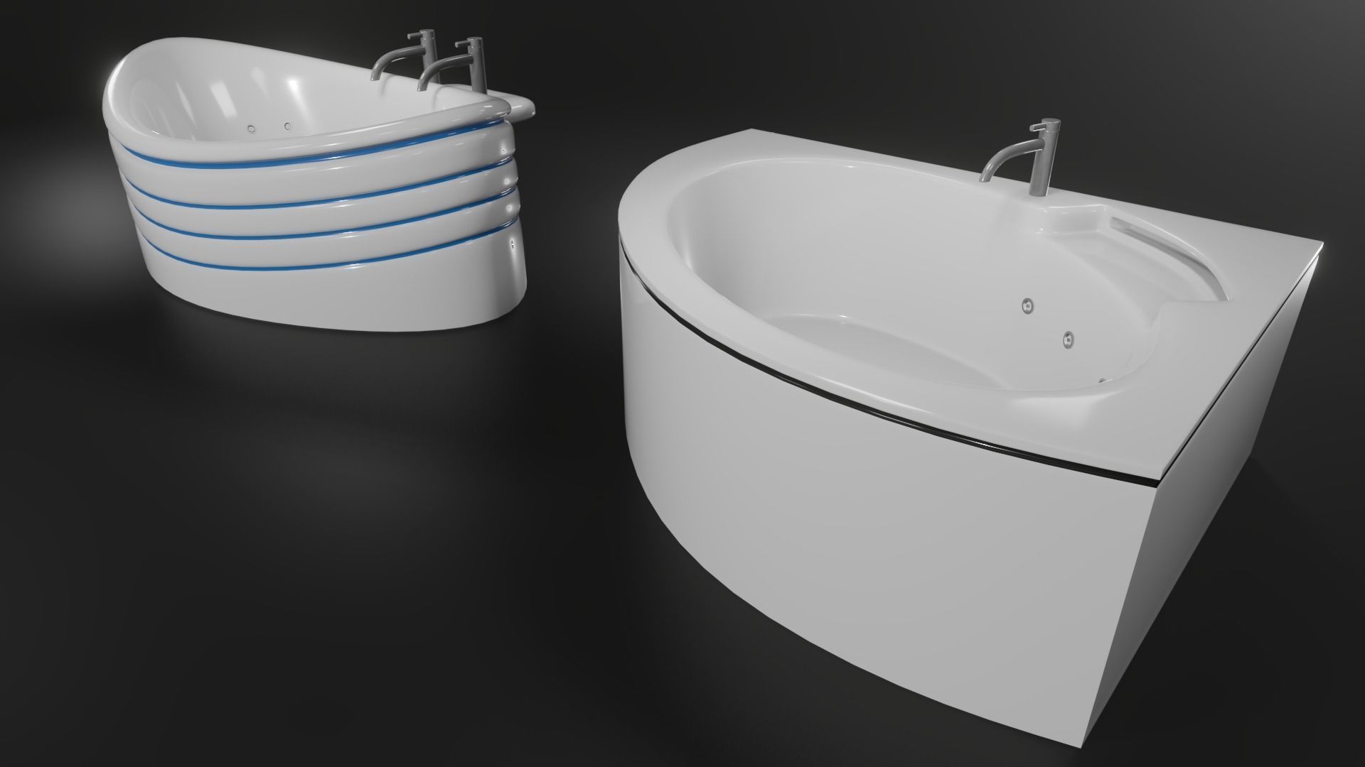 2 Luxury Jacuzzi Low-poly 3D model_3