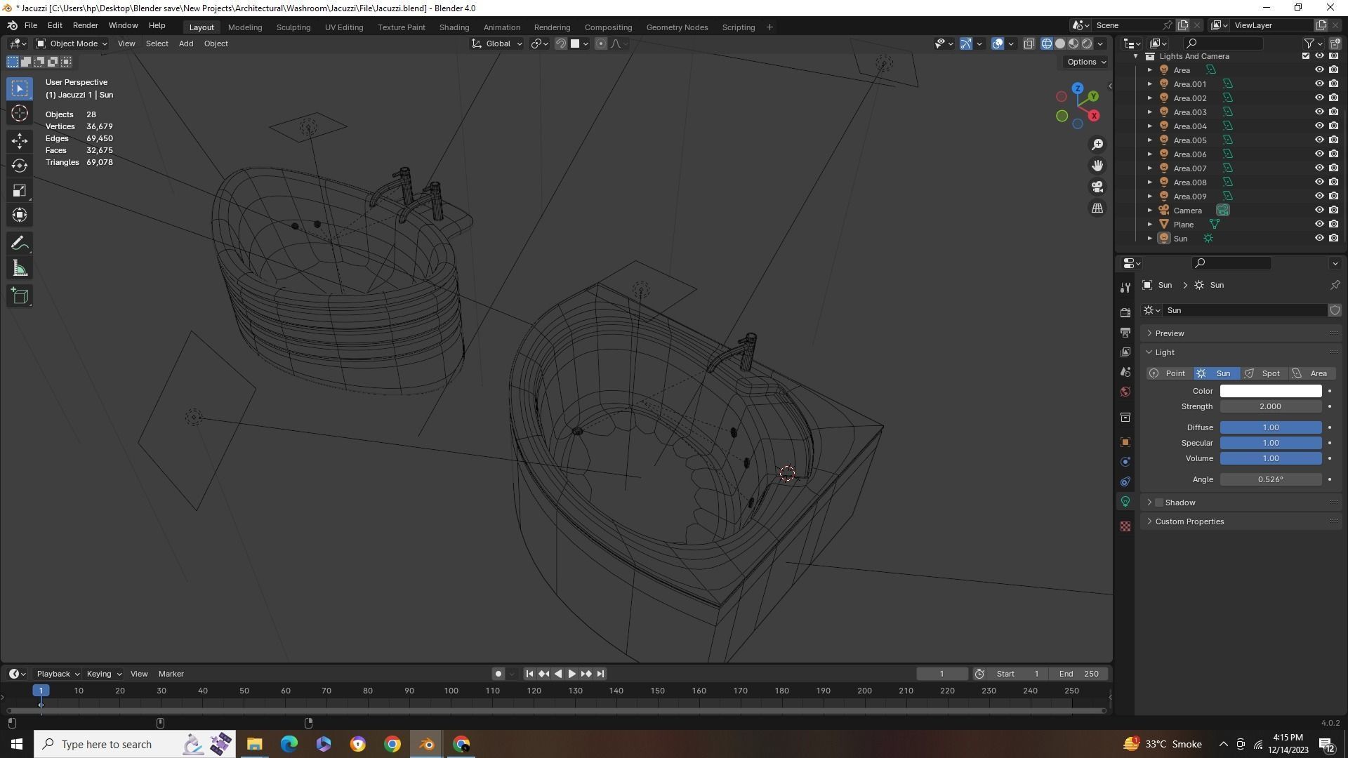 2 Luxury Jacuzzi Low-poly 3D model_19