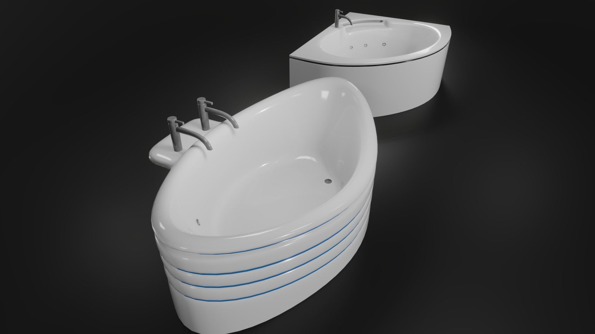 2 Luxury Jacuzzi Low-poly 3D model_1