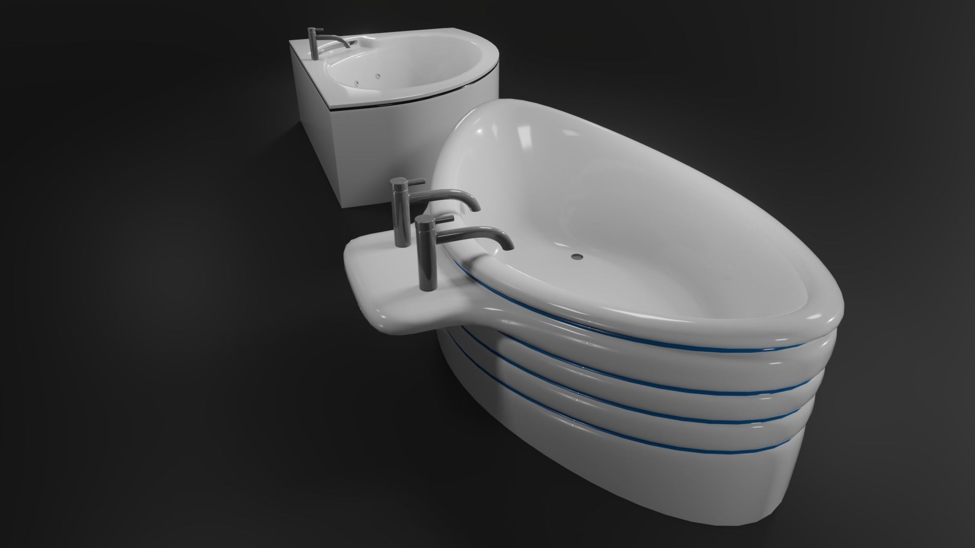 2 Luxury Jacuzzi Low-poly 3D model_7