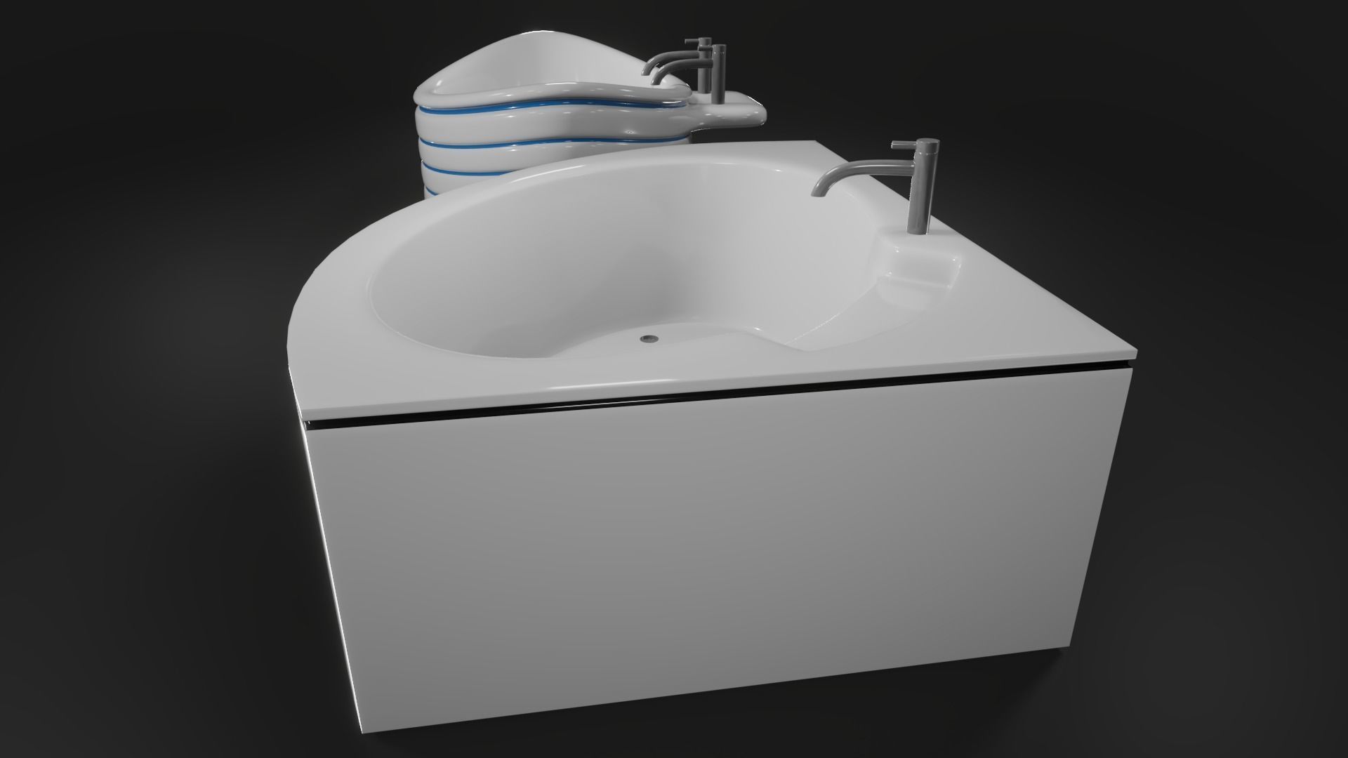2 Luxury Jacuzzi Low-poly 3D model_4