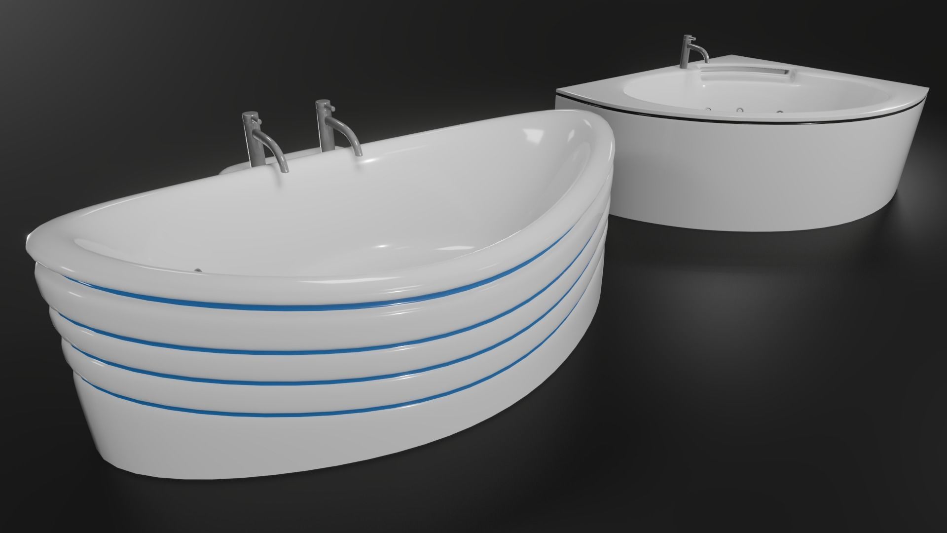 2 Luxury Jacuzzi Low-poly 3D model_2