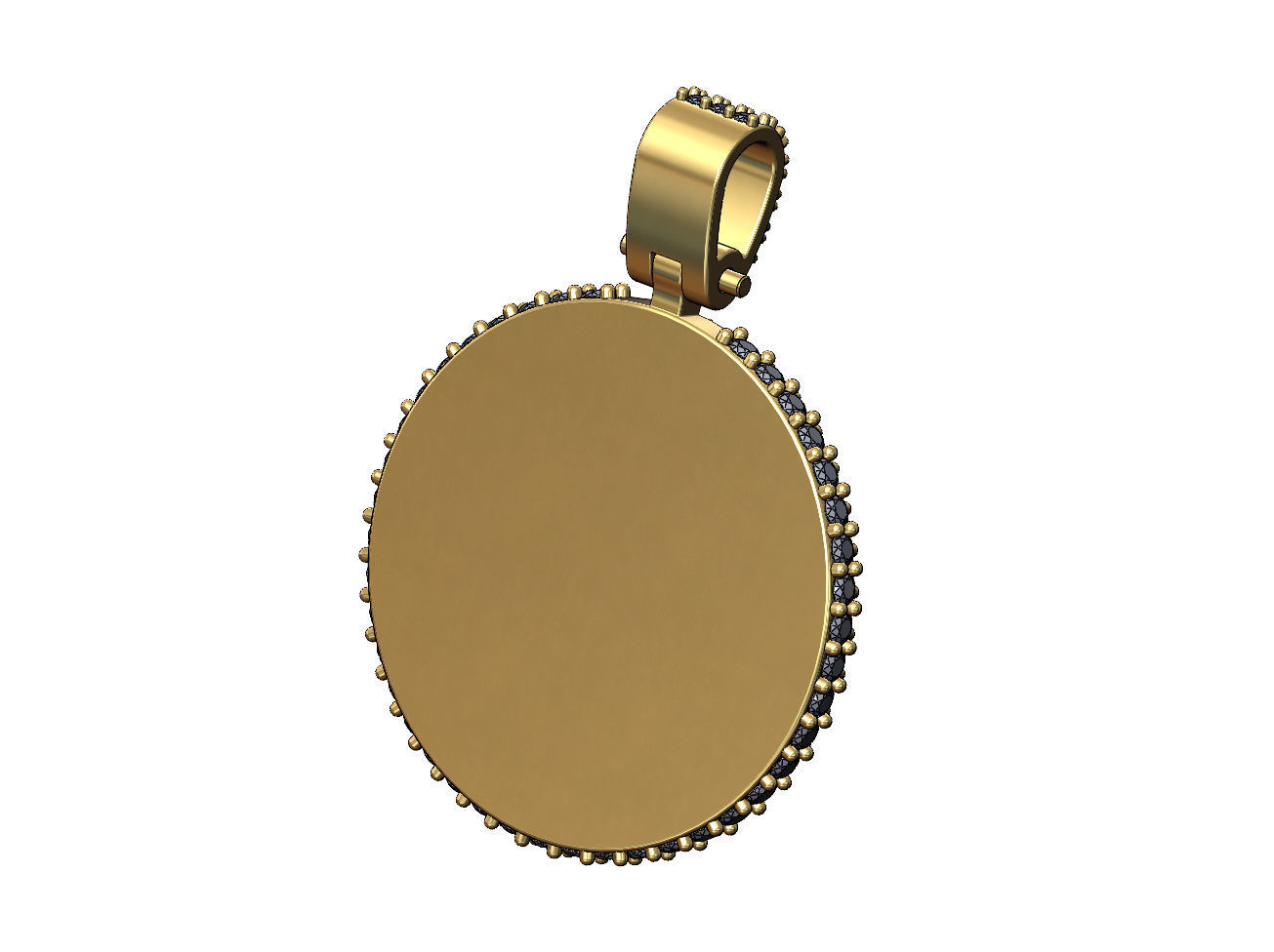 Diamond Oreo cookie coin iced pendant with bail 3D print model_3