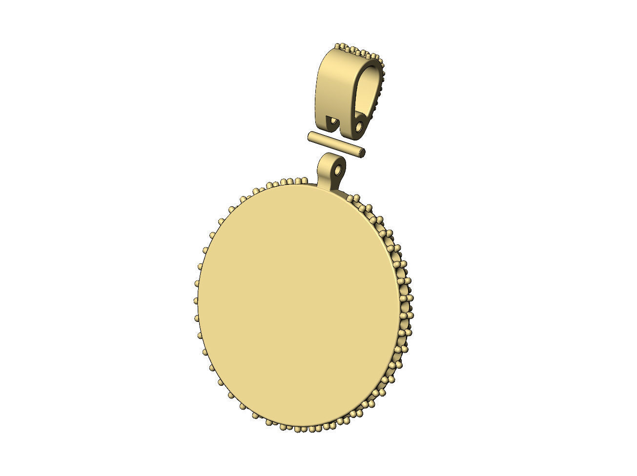 Diamond Oreo cookie coin iced pendant with bail 3D print model_9