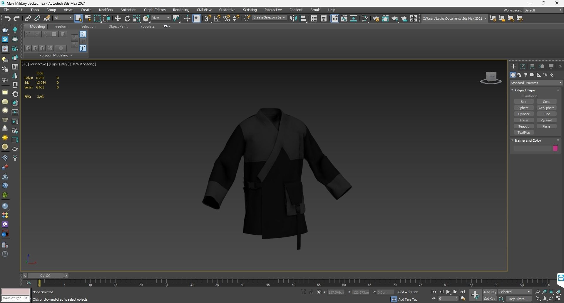 Jacket Low-poly 3D model_3