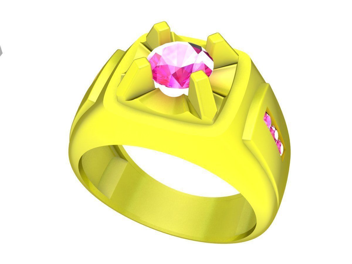 A7605 Luxury Korean Style Diamond Men Ring 3D print model_1