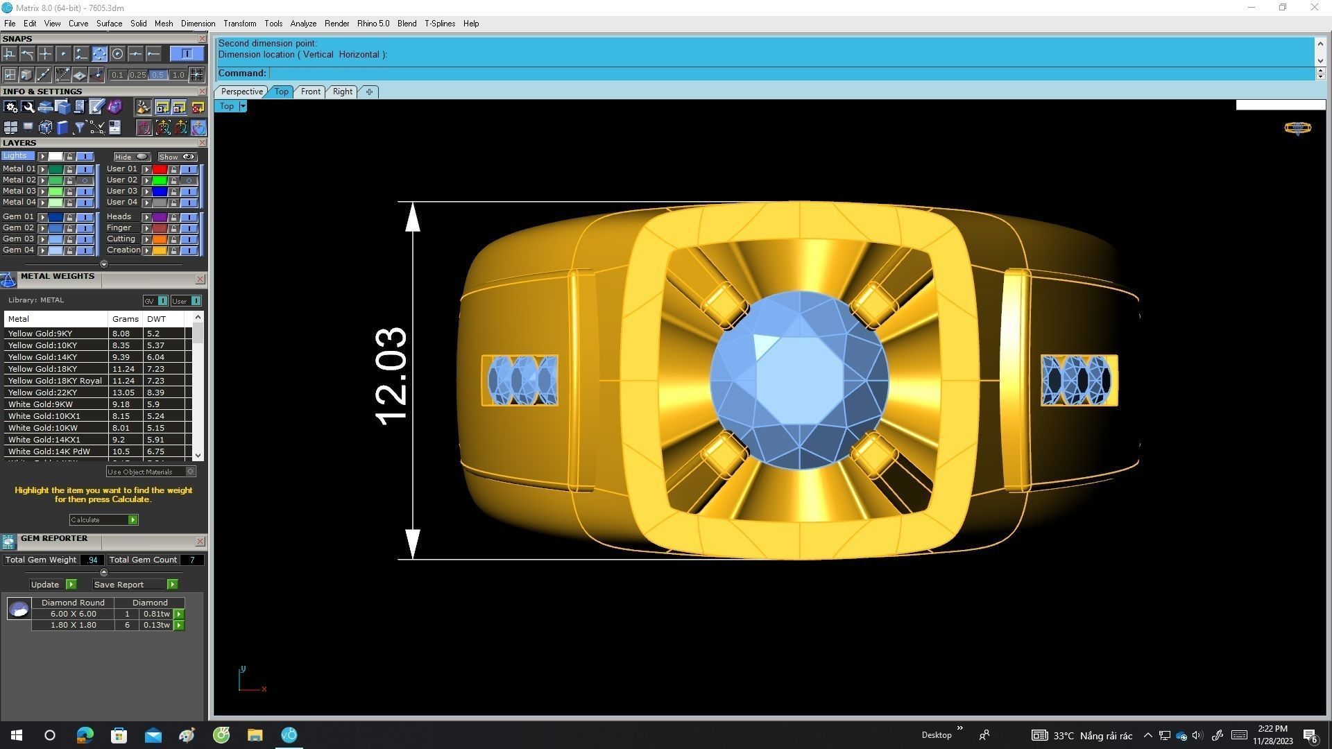 A7605 Luxury Korean Style Diamond Men Ring 3D print model_5