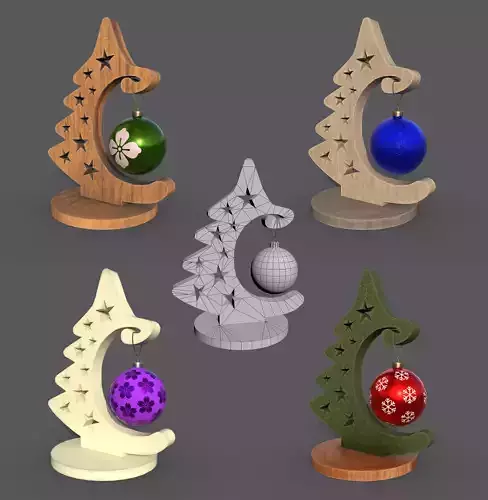 Christmas Tree Decor with 4 texture variations
