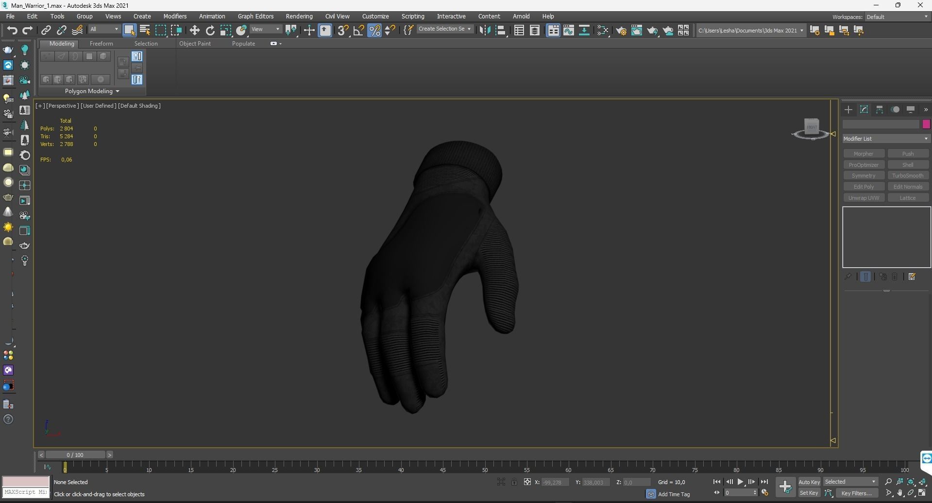 Gloves Low-poly 3D model_3