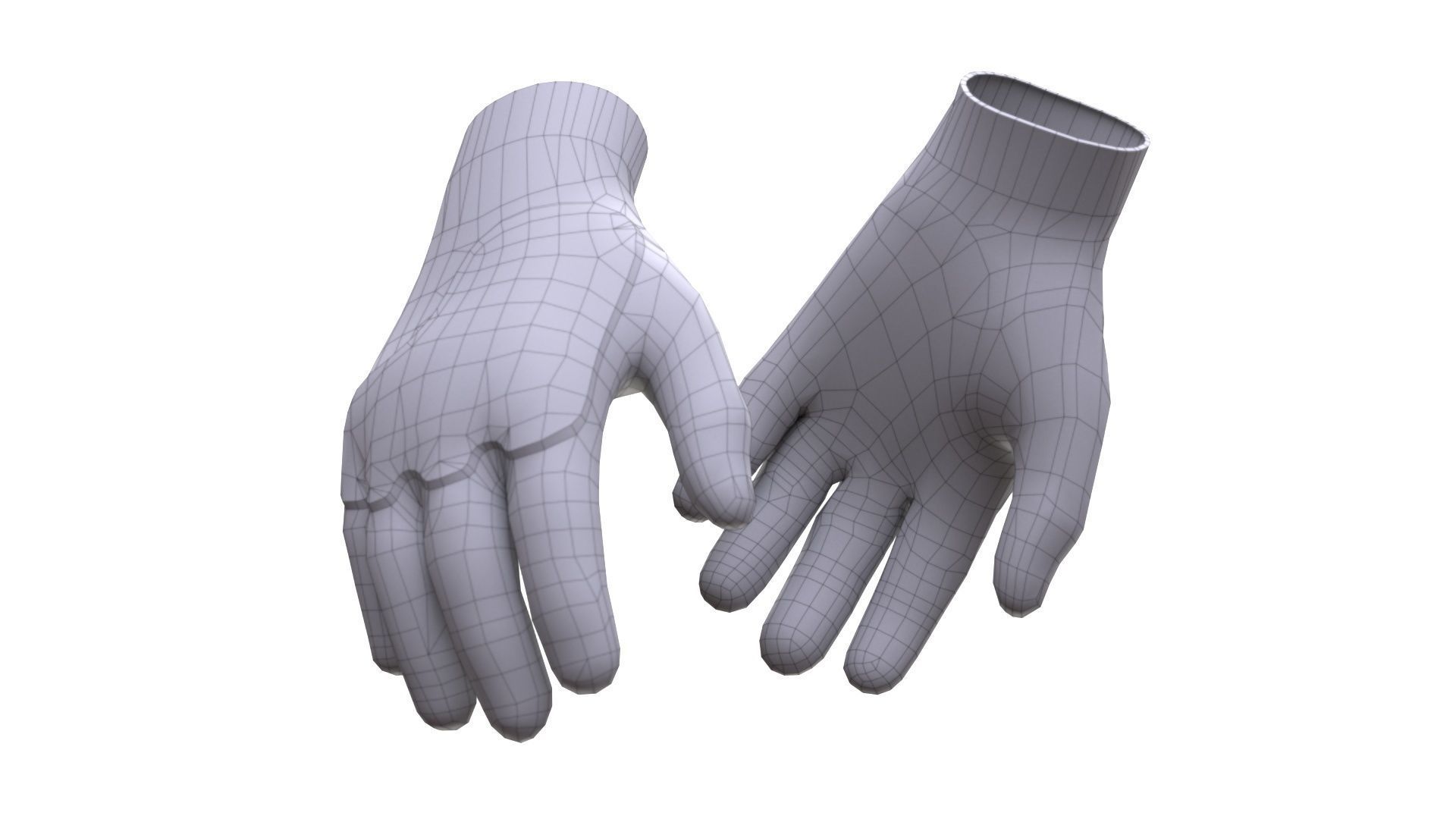 Gloves Low-poly 3D model_8