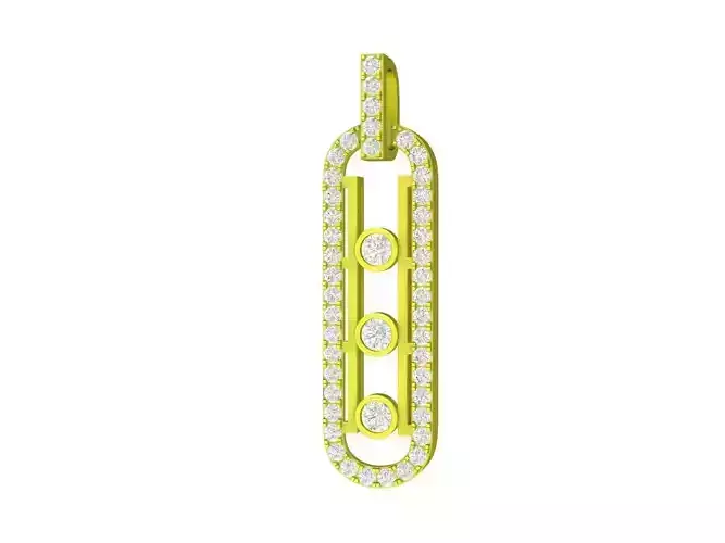 Luxury Diamond Pendant 3D Model 7612A