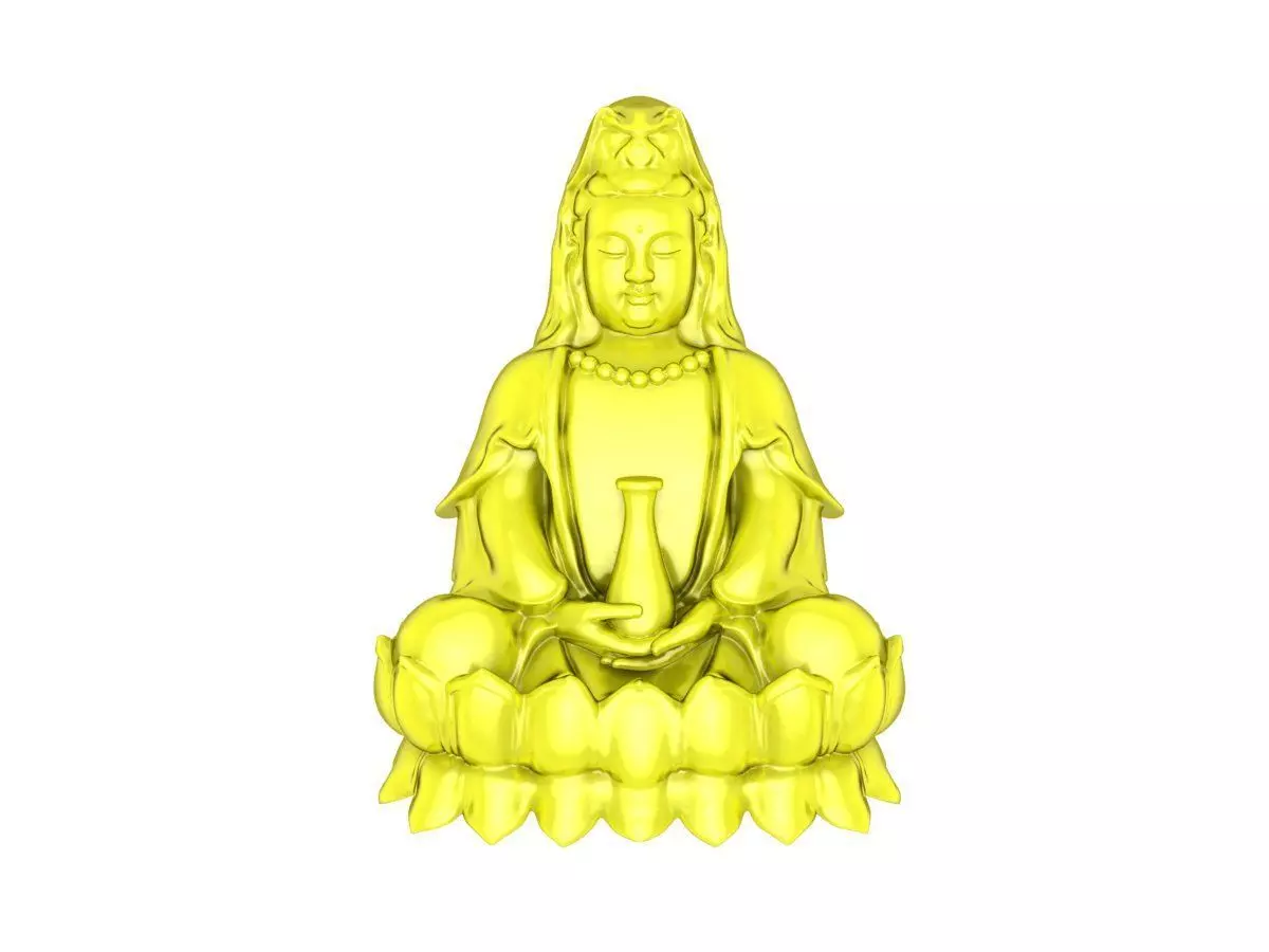 Hollow Buddha Pendant 7620A 3D print model_0