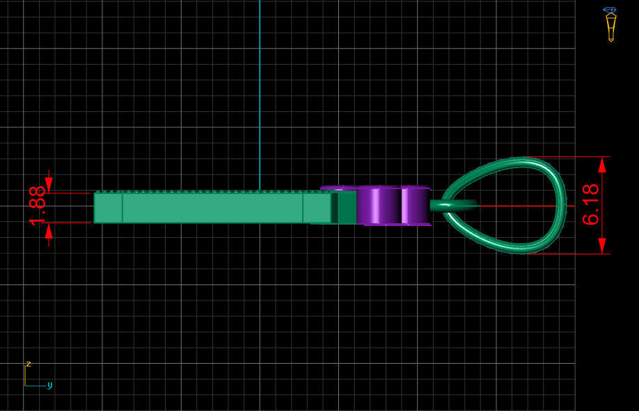 I letter pendant 3D print model_10