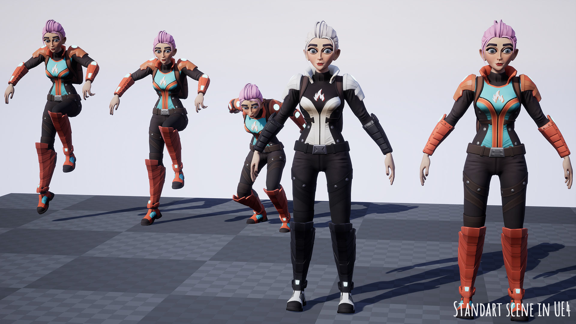 Sci Fi girl 1 Low-poly 3D model_19