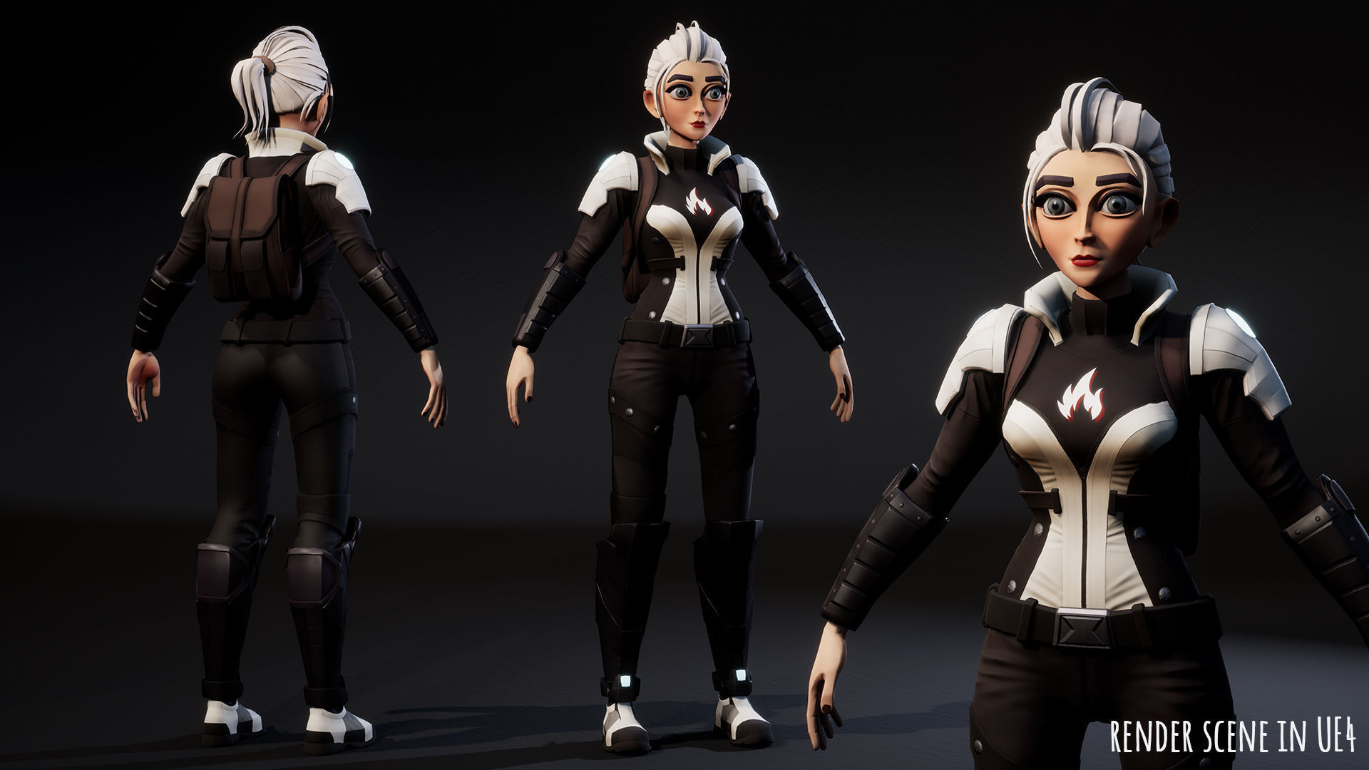 Sci Fi girl 1 Low-poly 3D model_2