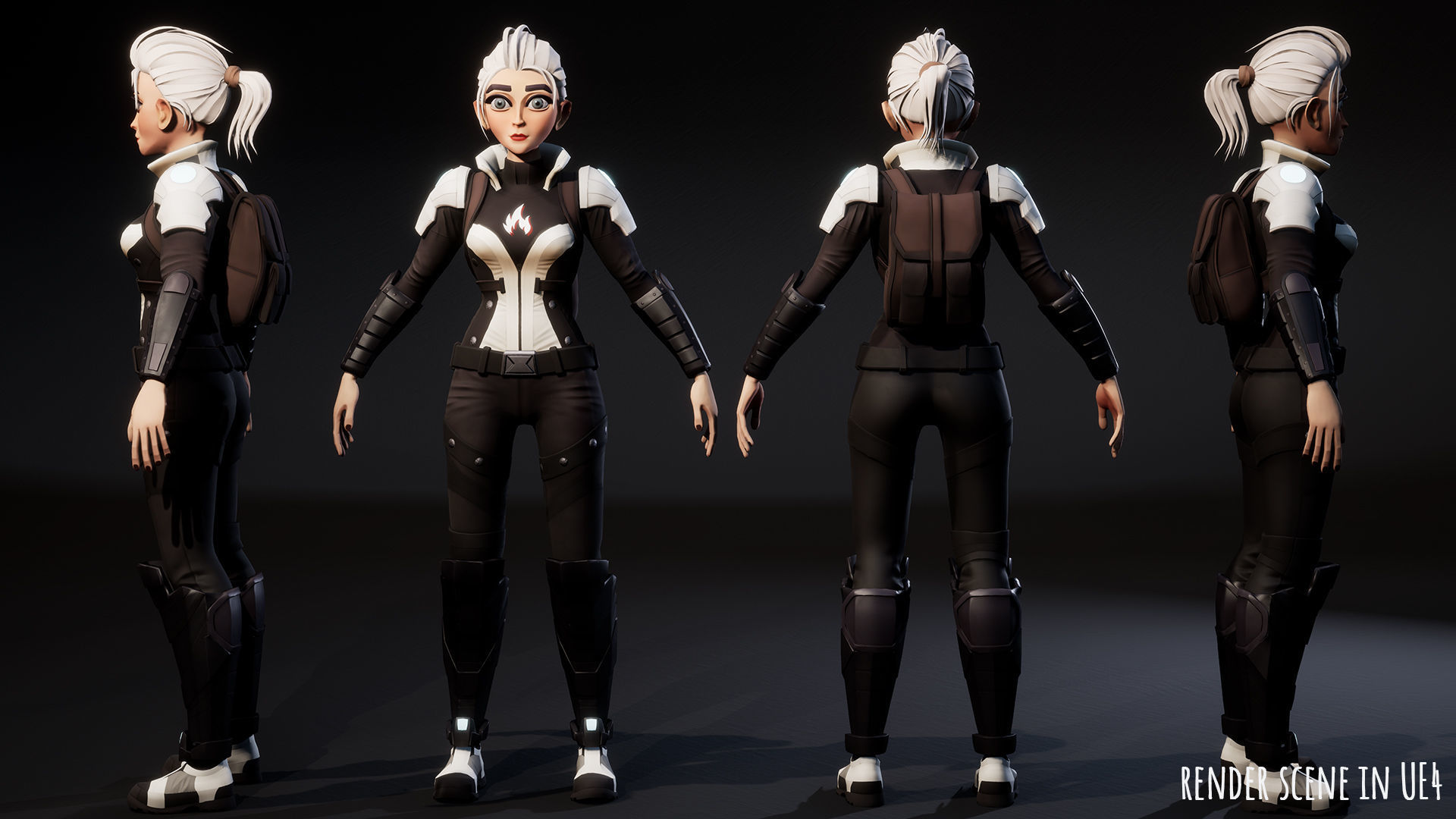 Sci Fi girl 1 Low-poly 3D model_16