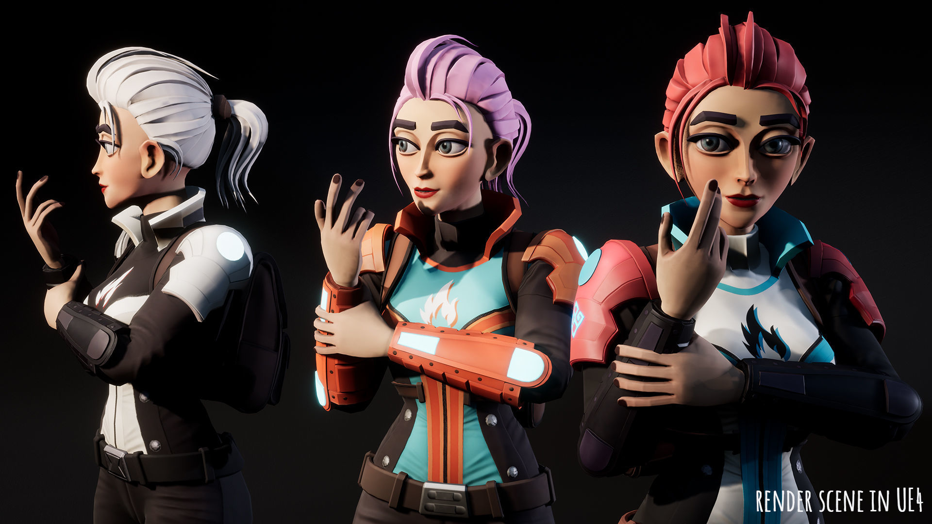 Sci Fi girl 1 Low-poly 3D model_12