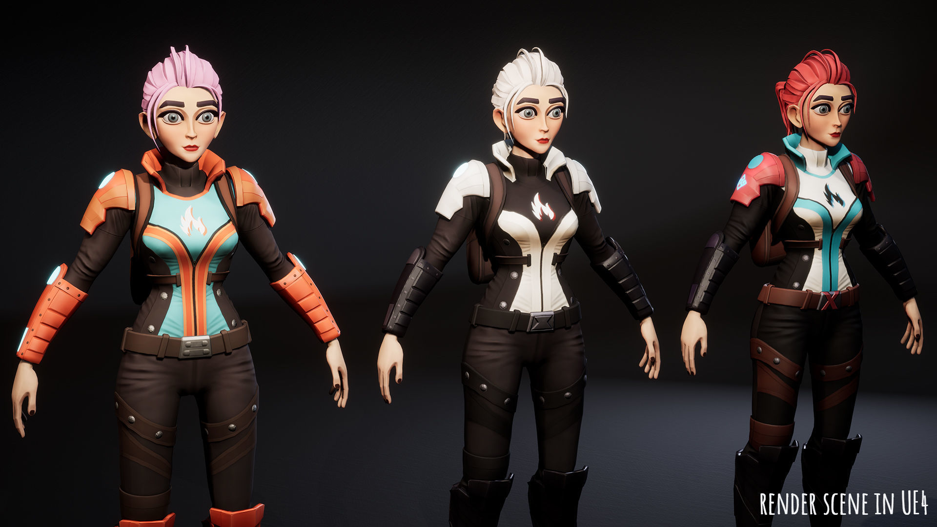 Sci Fi girl 1 Low-poly 3D model_15