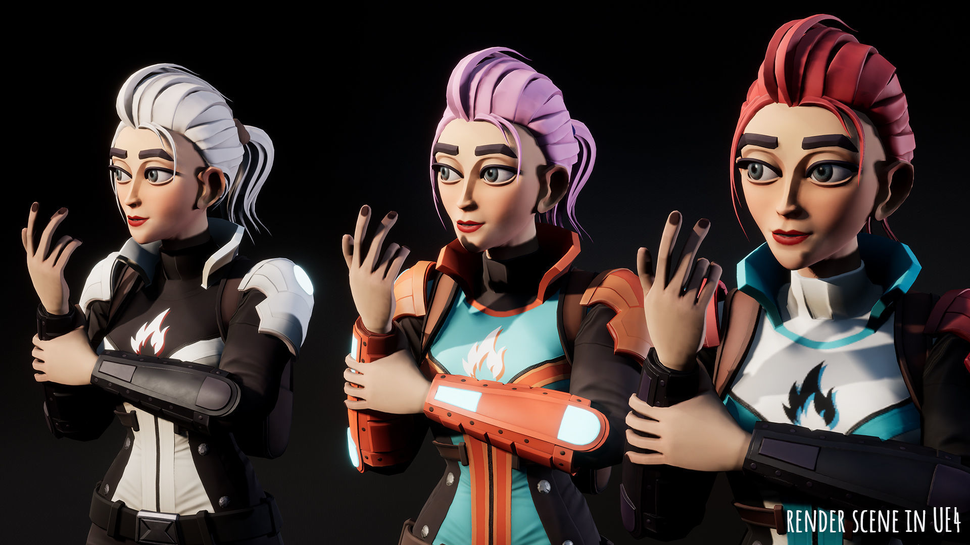 Sci Fi girl 1 Low-poly 3D model_7